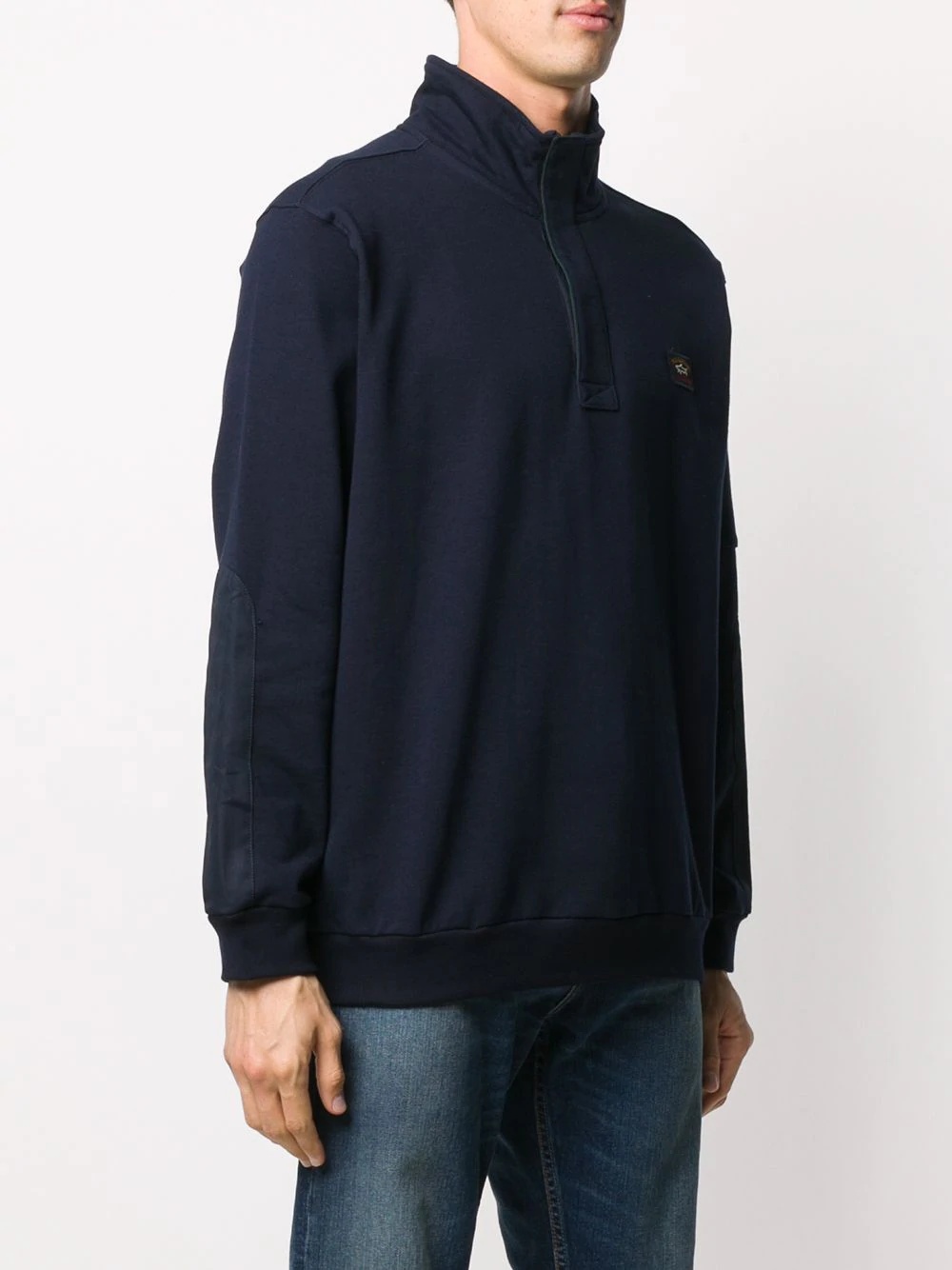 logo-patch zipped sweatshirt  - 3