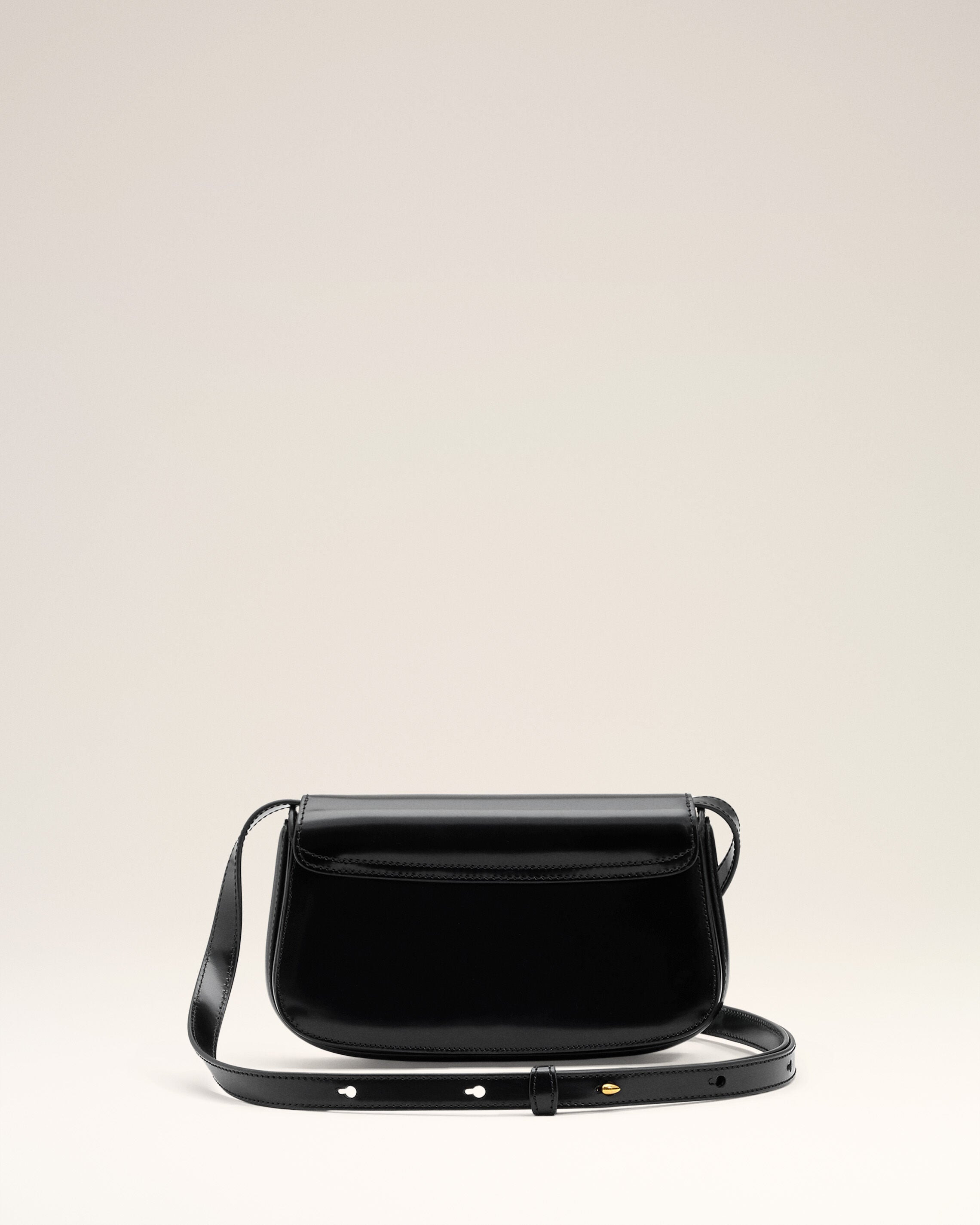 BLACK GLAZED LEATHER SMALL CROSSBODY PARIS PARIS BAG - 4