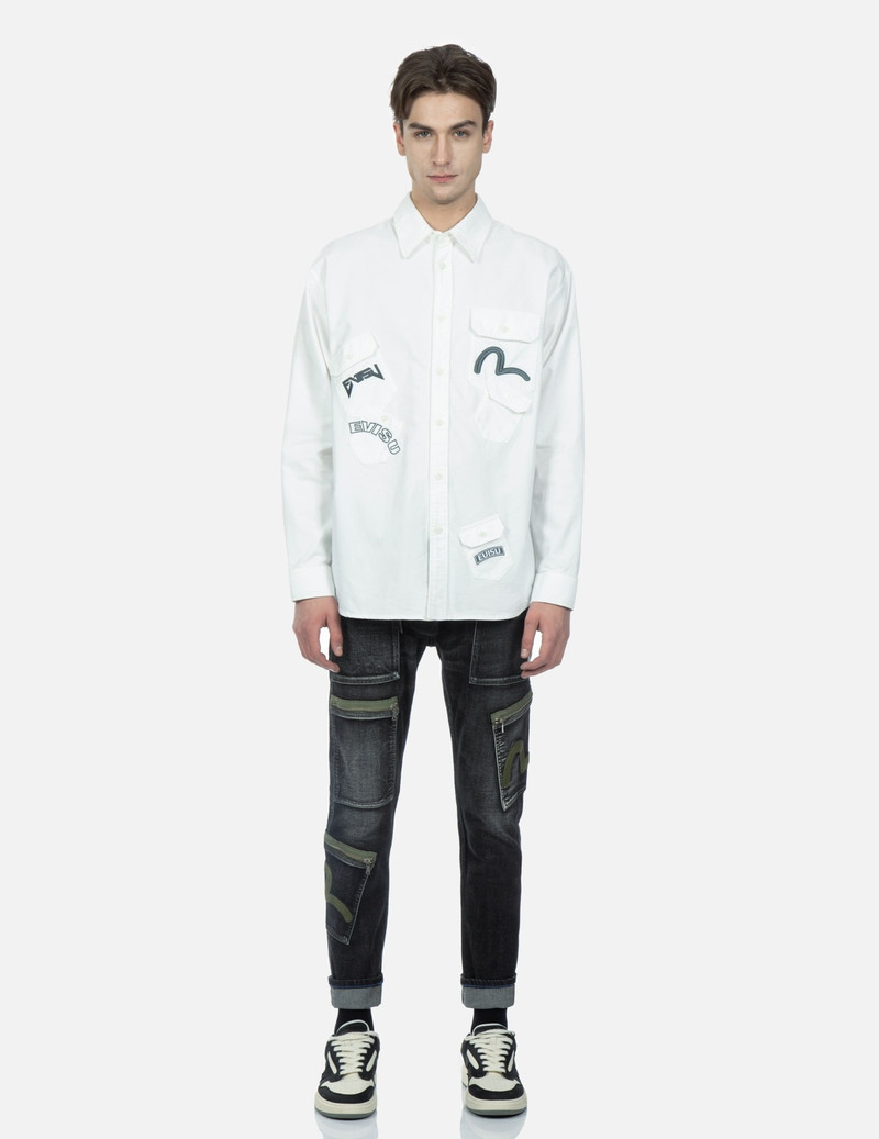 SEAGULL EMBROIDERY MULTI-POCKET CARROT FIT JEANS #2017 5