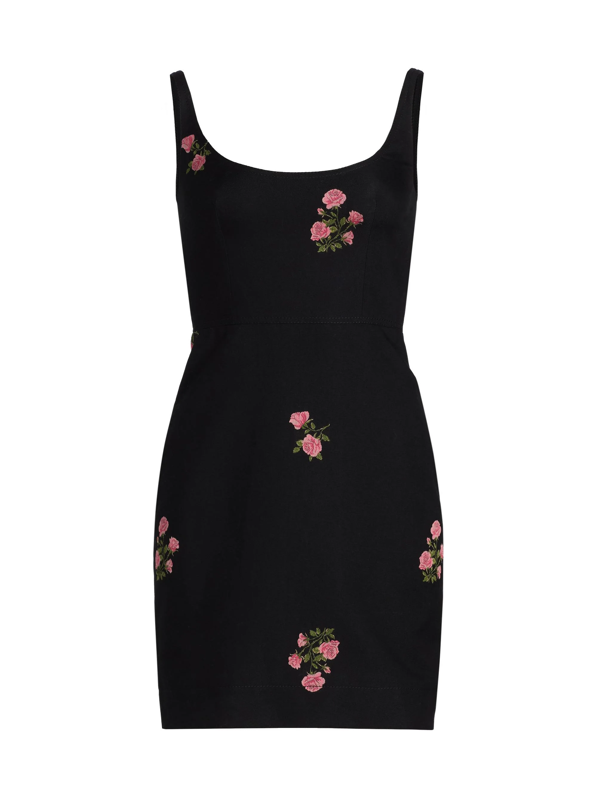 Women's Floral Fil Coupé Cotton Minidress - Black Multi - 1