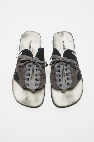 Acne Studios Lace-up leather sandals - Black outlook