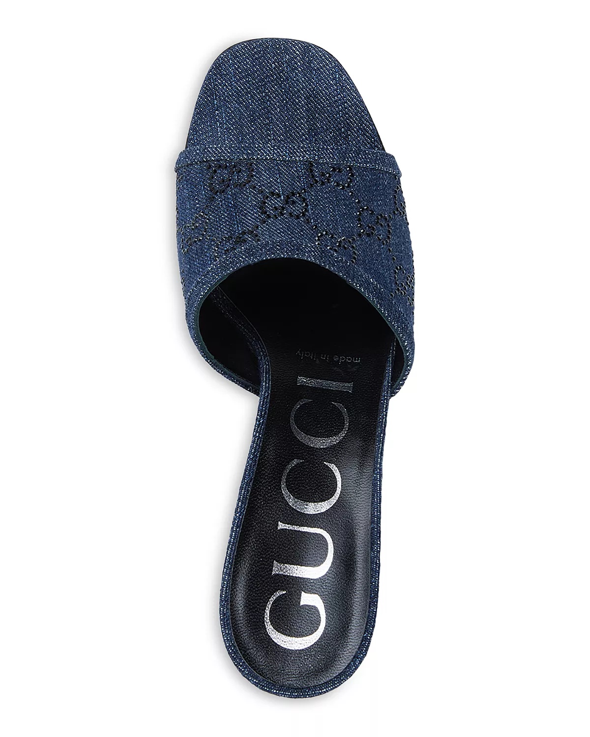 靴 Vintage Gucci Denim Heel Sandals GUCCI Women's Square Toe Denim Block Heel Sandals