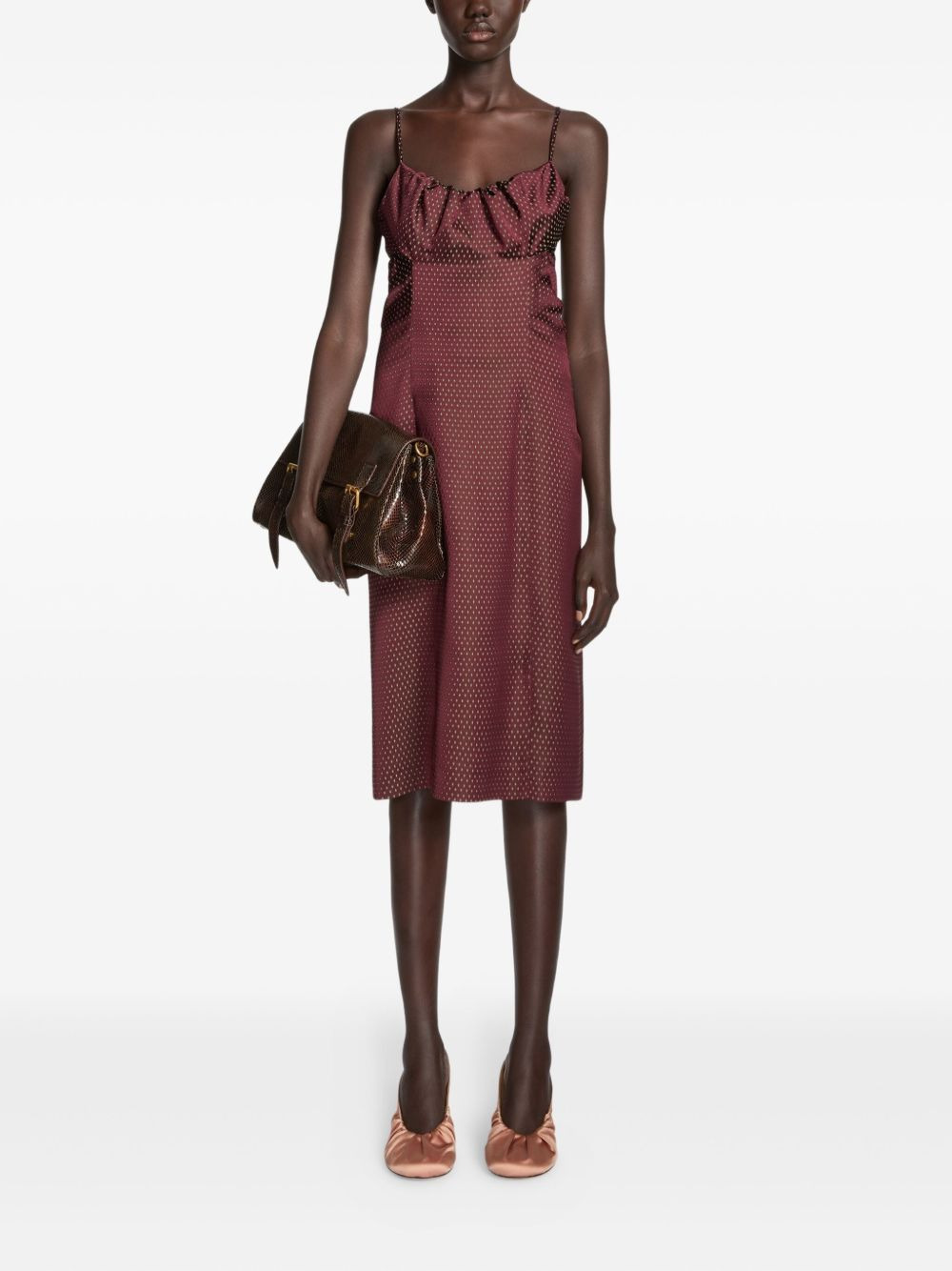 polka-dot pattern midi dress - 2