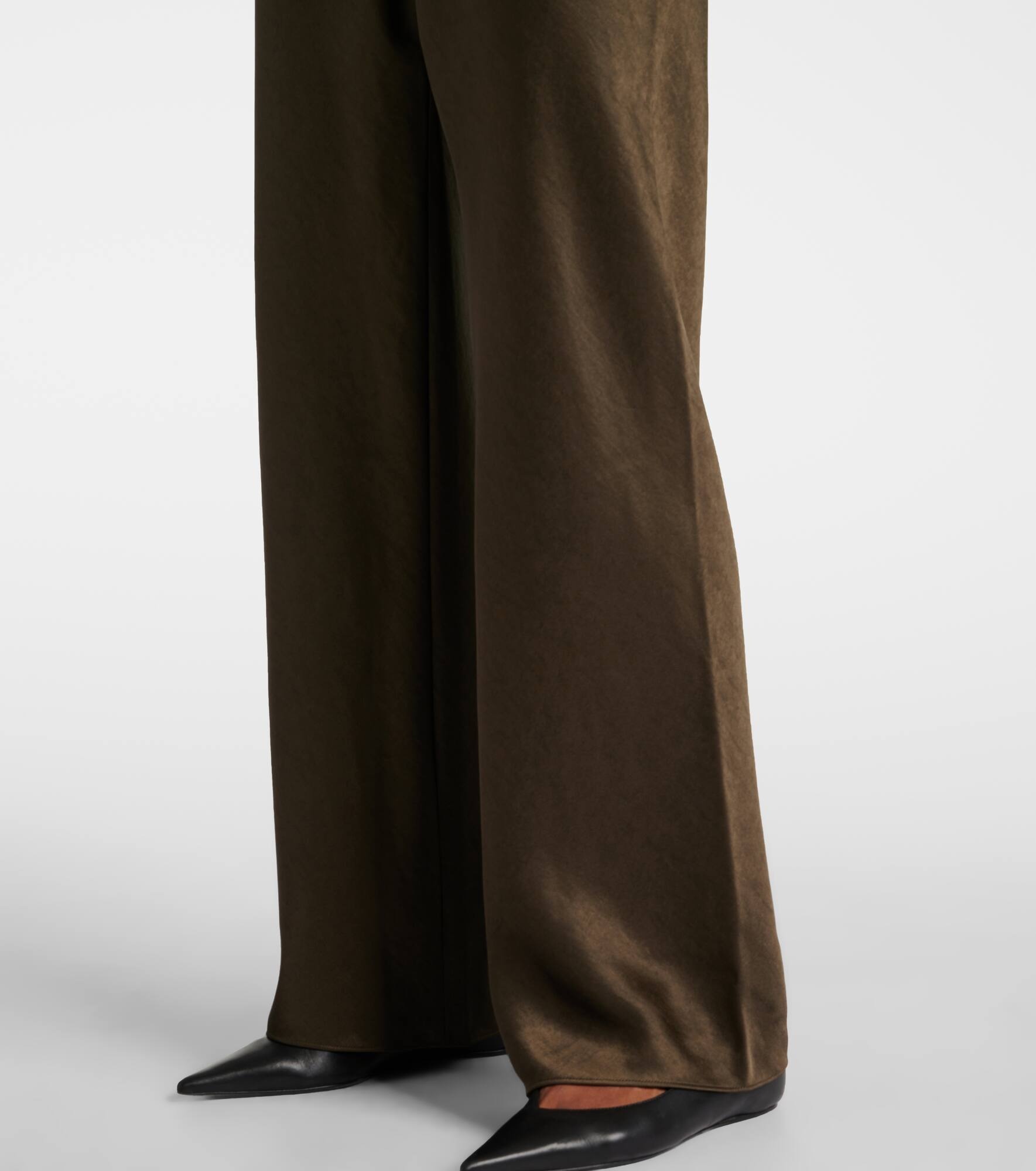 Fluid satin straight pants - 5