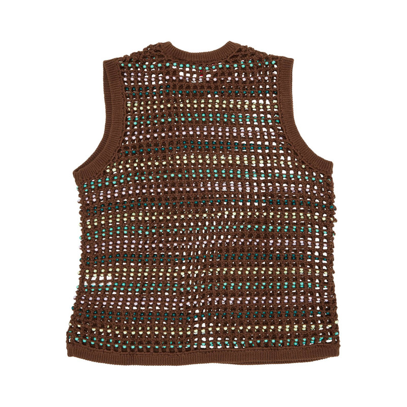 Supreme Supreme Beaded Sweater Vest 'Brown' outlook