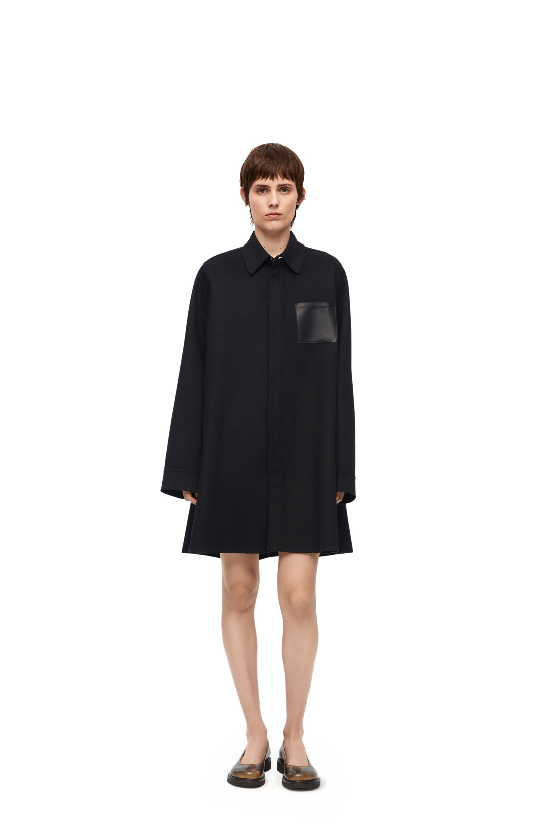 Trapeze coat in wool and cashmere - 2