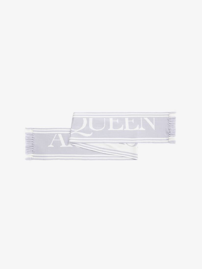 Women's McQueen Knit Scarf in Lilac/ivory - 3