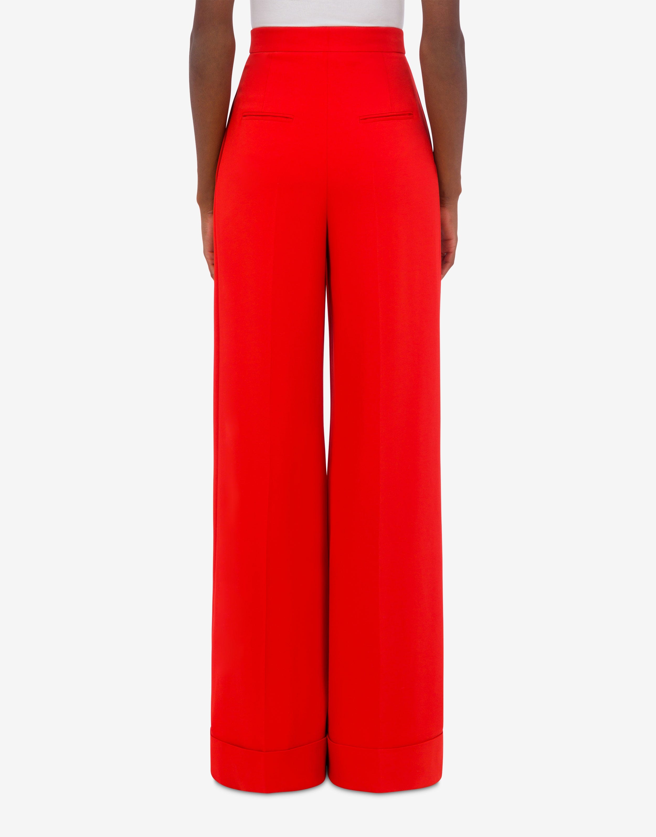 STRETCH GABARDINE PALAZZO TROUSERS - 3