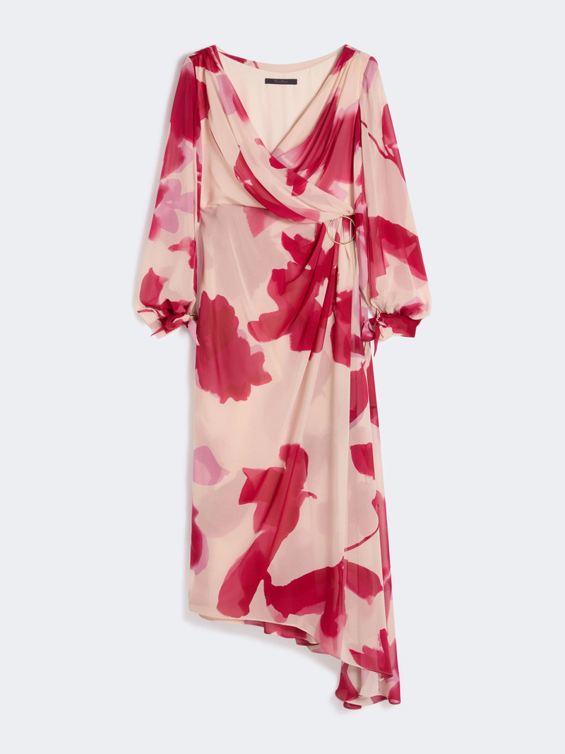 ARMONIOSO Printed georgette dress - BEIGE 1