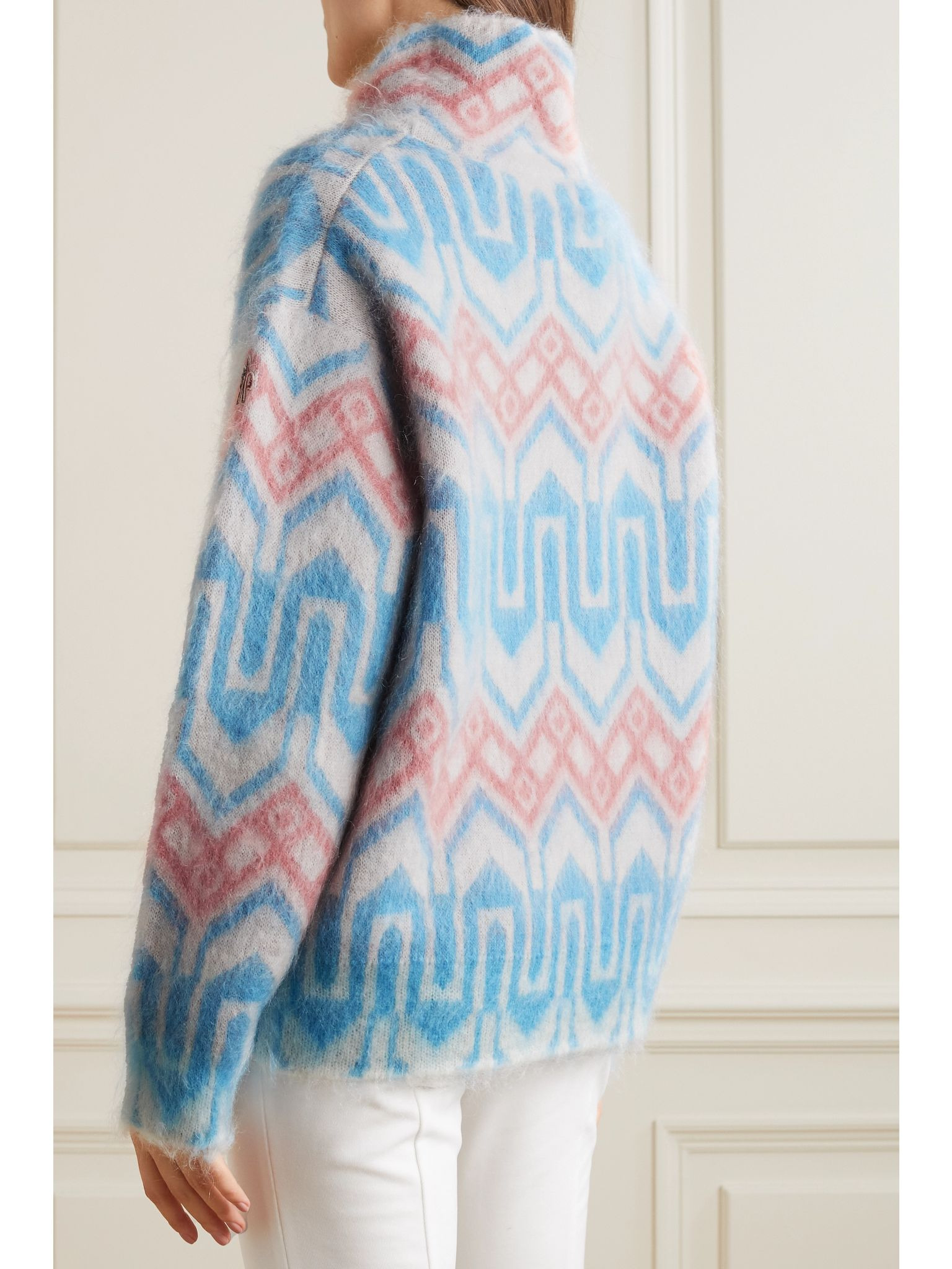 Jacquard-knit mohair-blend turtleneck sweater Blue - 4