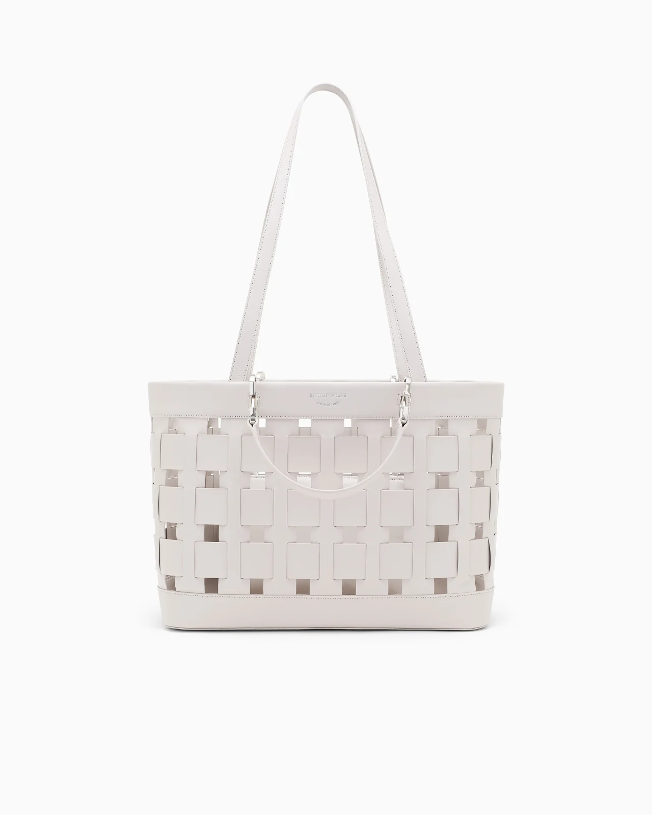 TOTE BAG WITH WOVEN DESIGN DOUBLE HANDLES AND POUCH - 1