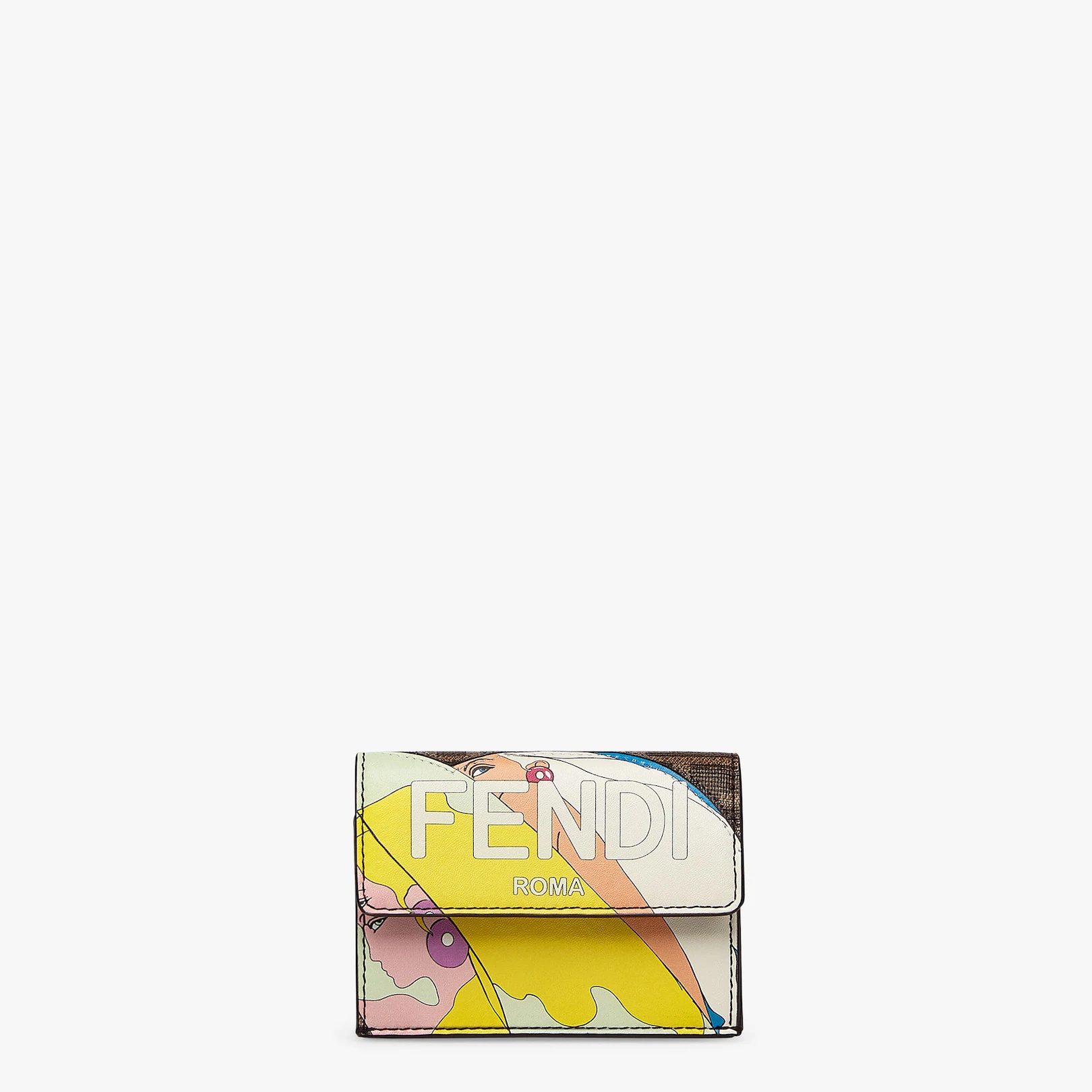 Compact Fendi Roma tri-fold wallet, with large internal compartment for banknotes, three concealed c - 1