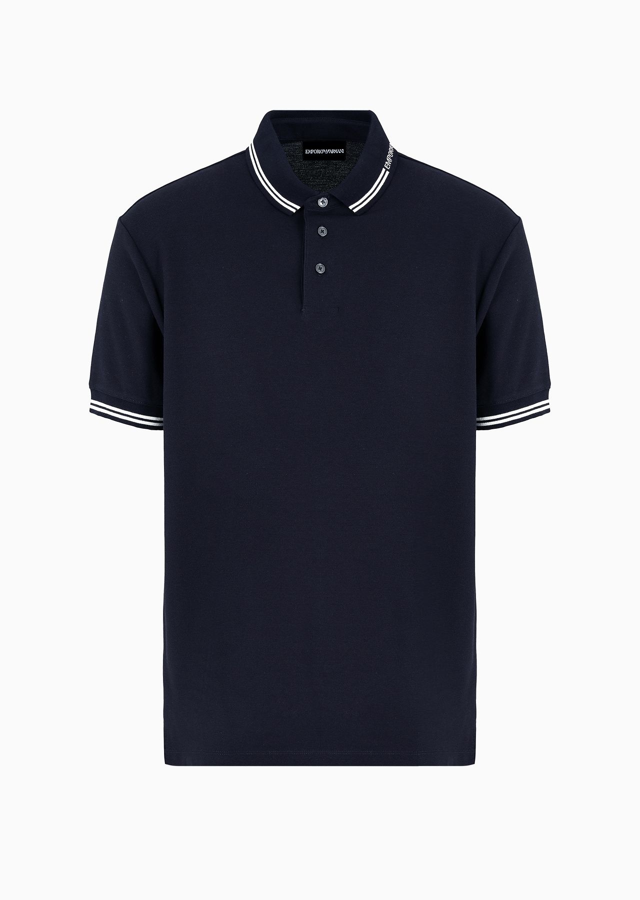 Jersey polo shirt with placed logo - 1