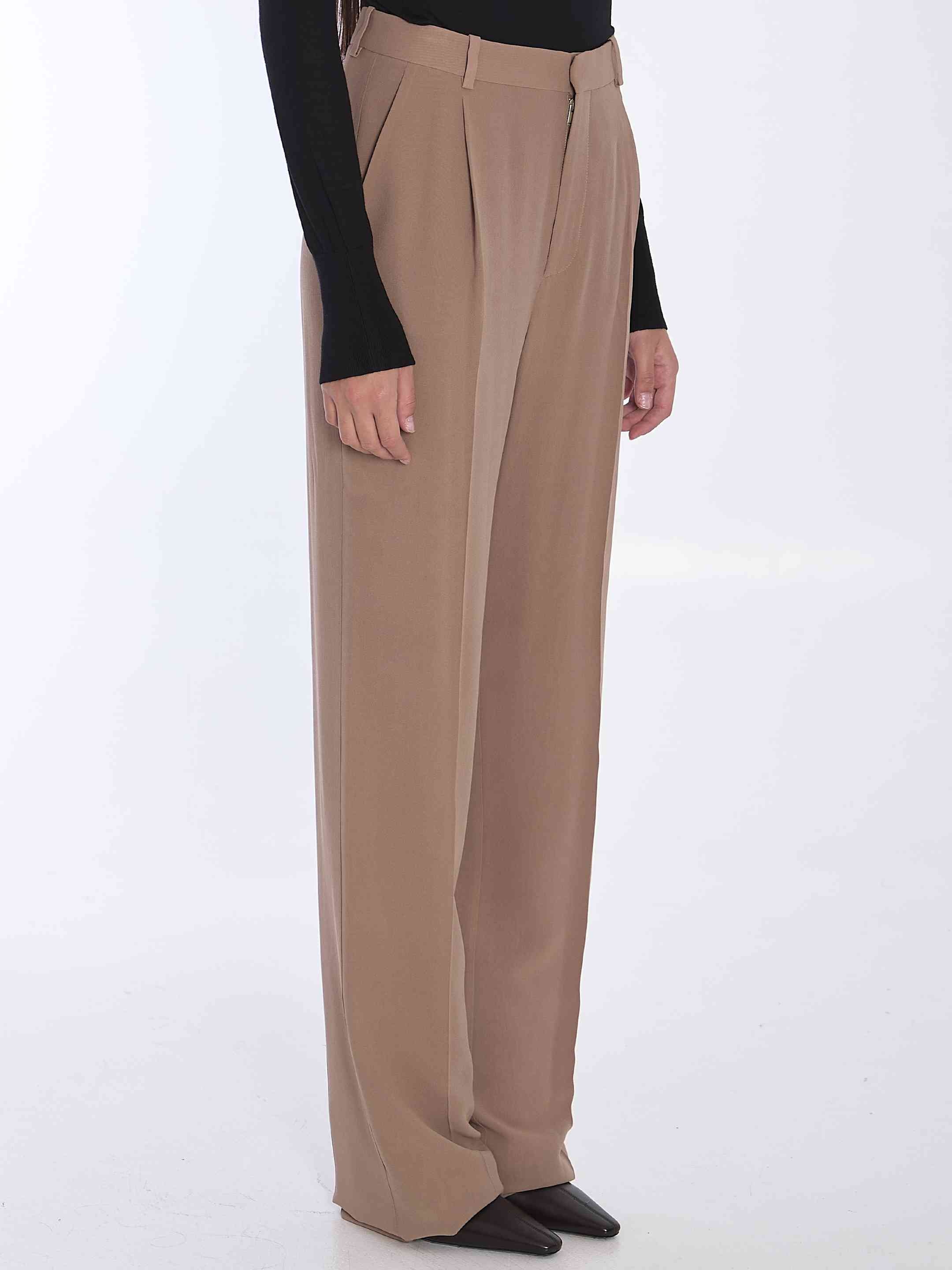 Saint Laurent Women Silk Crêpe Trousers - 2