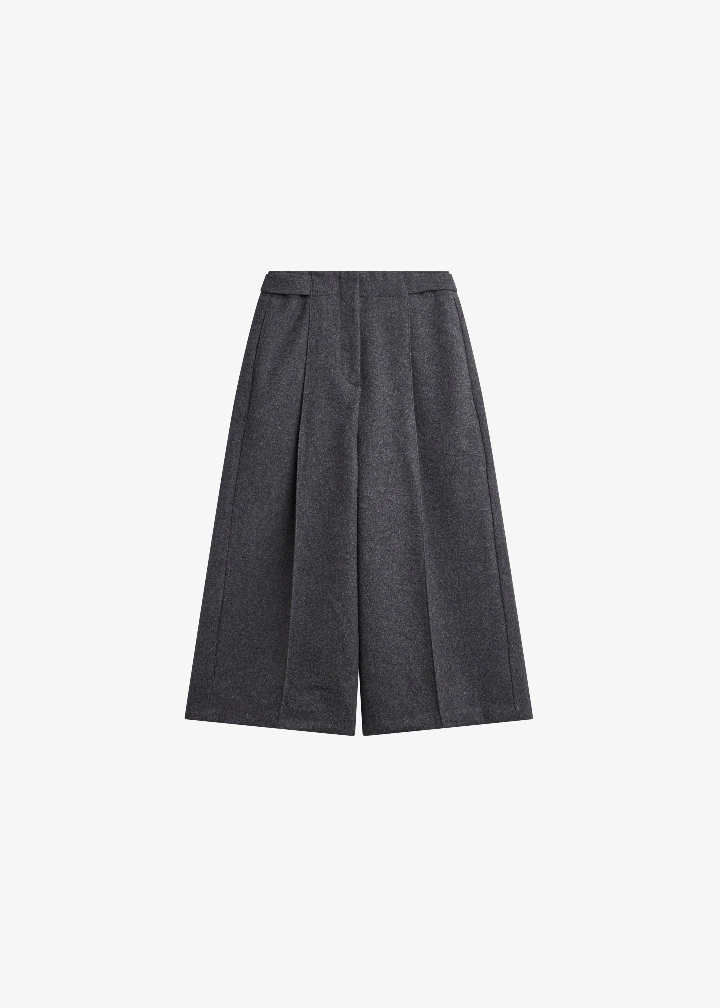 Leher Tailored Wool Culottes - Charcoal - 1