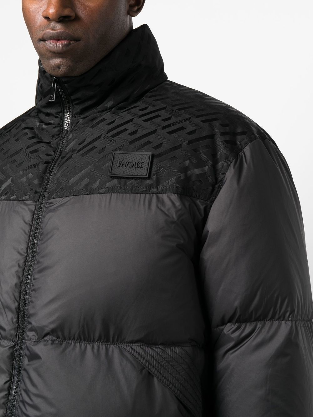 zip-fastening padded jacket - 5
