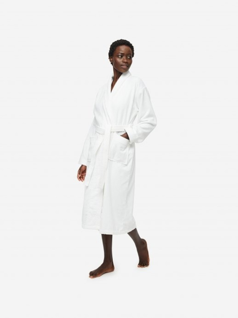 Women's Bathrobe Triton 10 Terry Cotton White 3