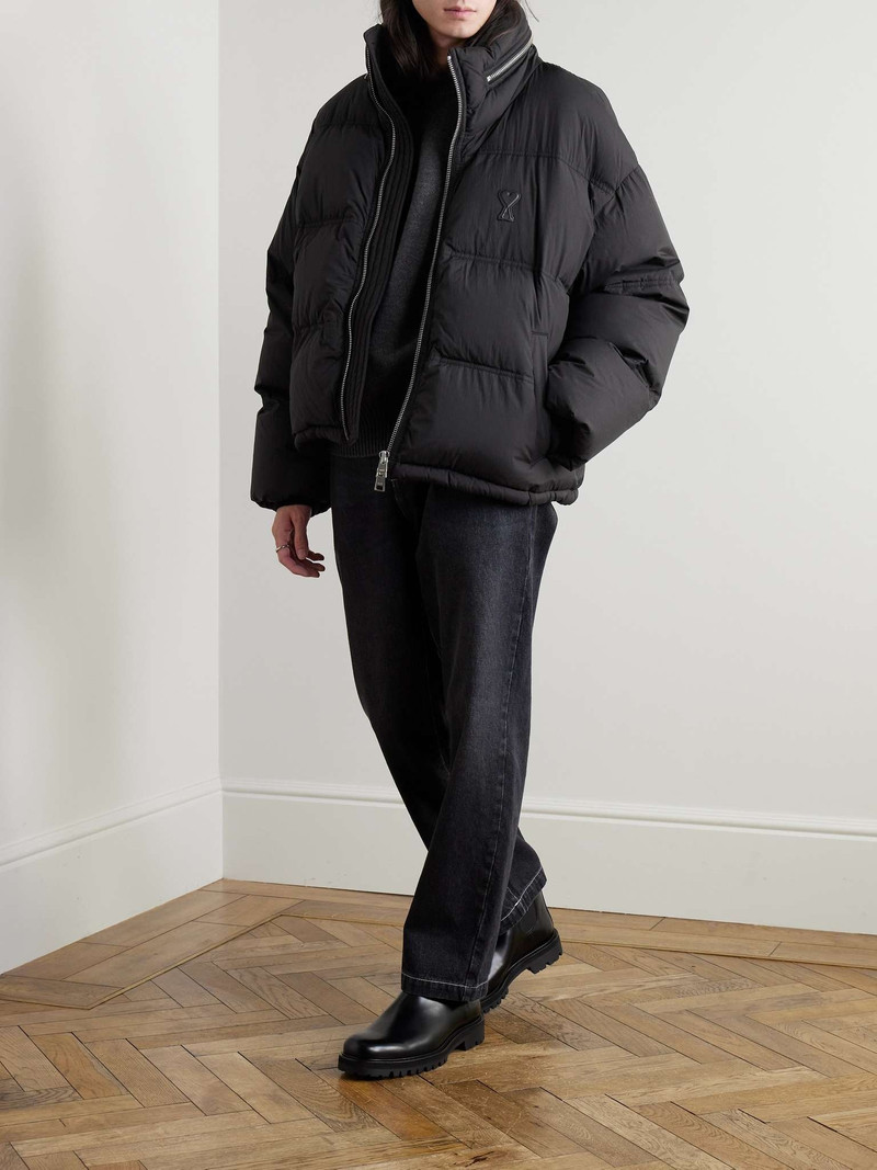 AMI Paris Logo-Appliquéd Quilted Shell Down Jacket outlook