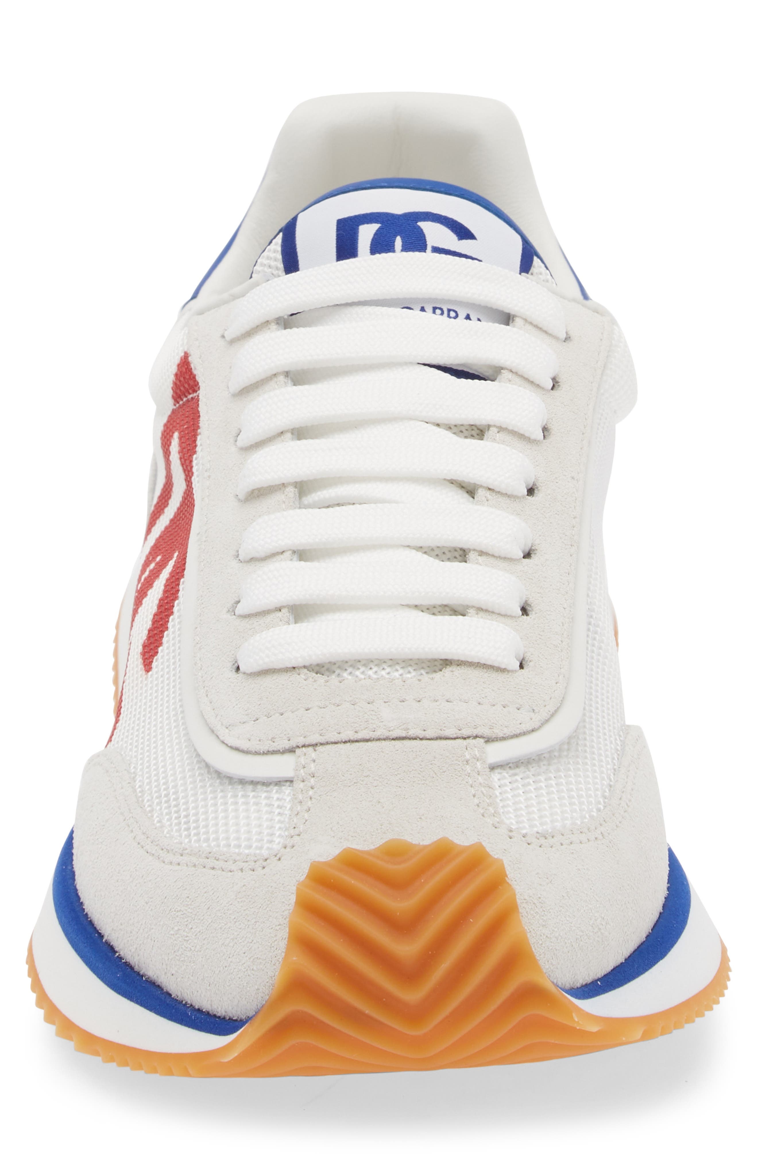 Dolce&Gabbana DG Cushion Sneaker in White/Electric Blue/Red at Nordstrom - 4