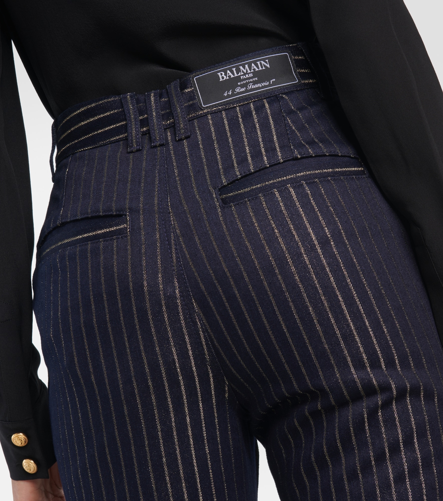 Flared Lurex® pinstripe jeans - 6