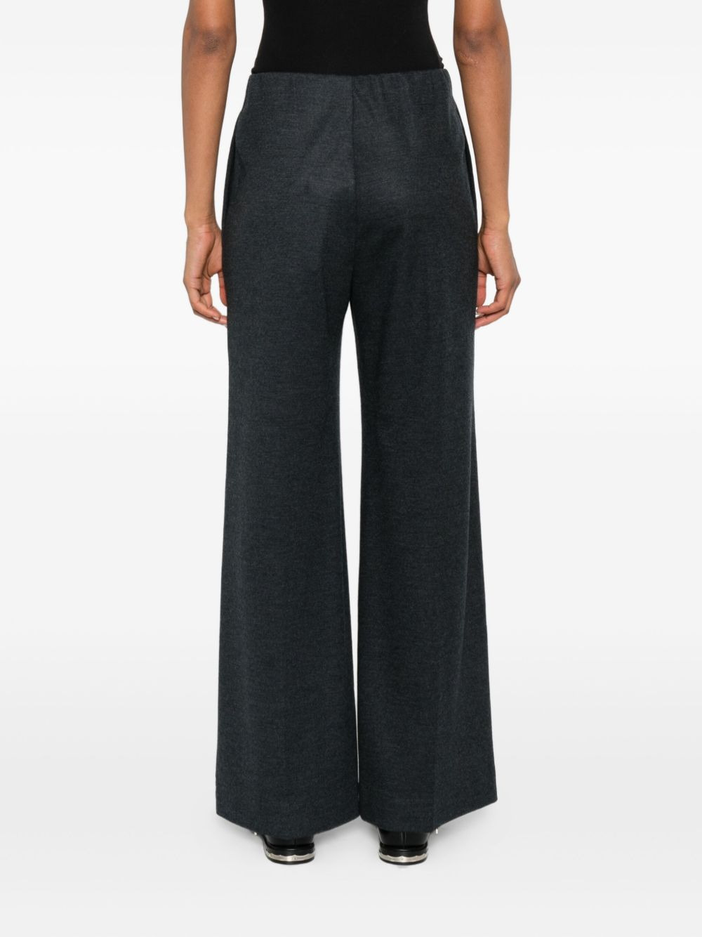 wide-leg wool trousers - 4