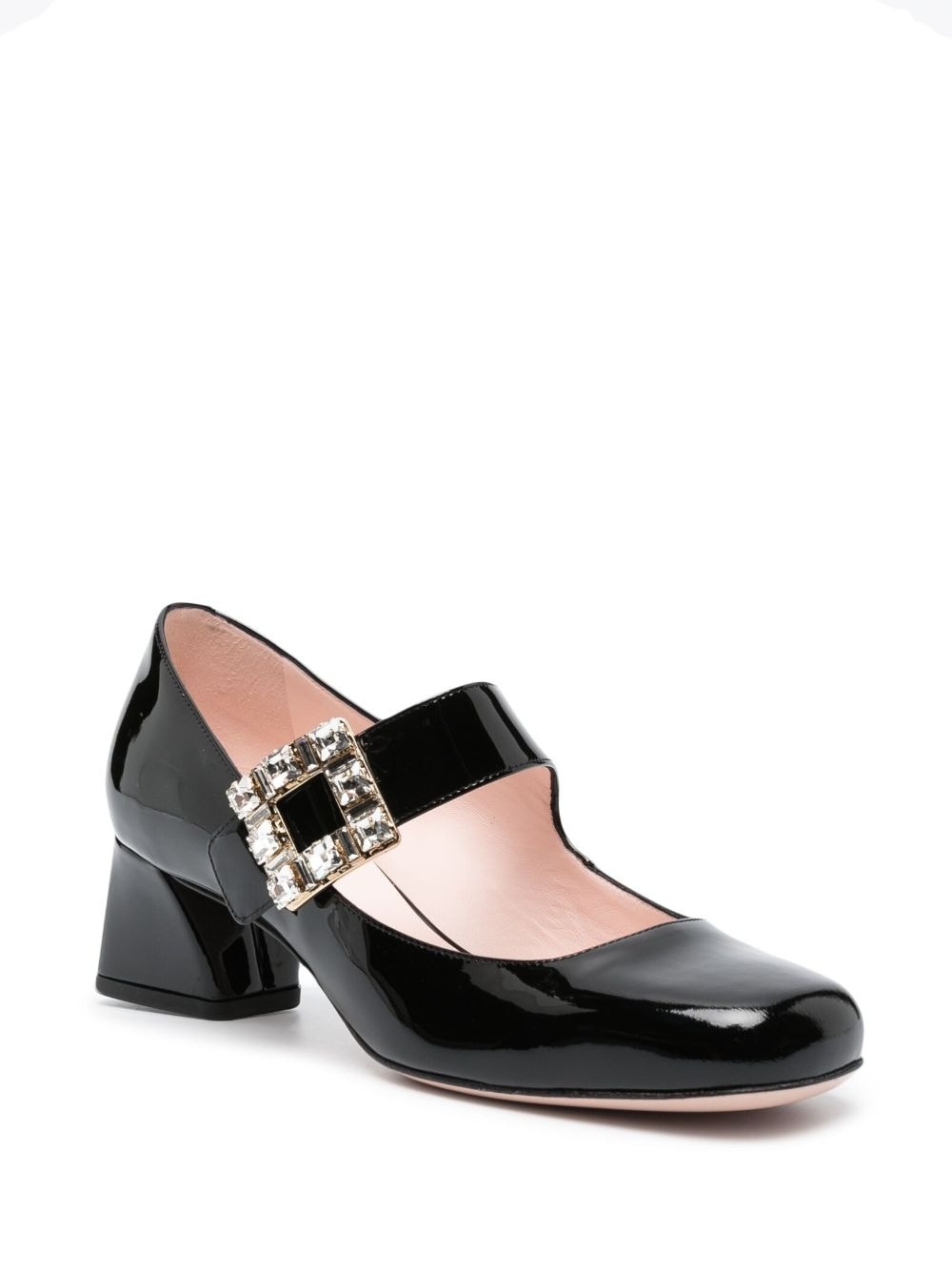 crystal-embellished leather 50mm pumps - 2