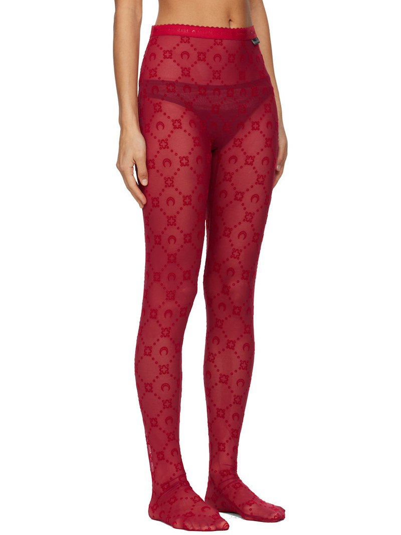 Marine Serre Red Moonogram Mesh Flock Tights outlook