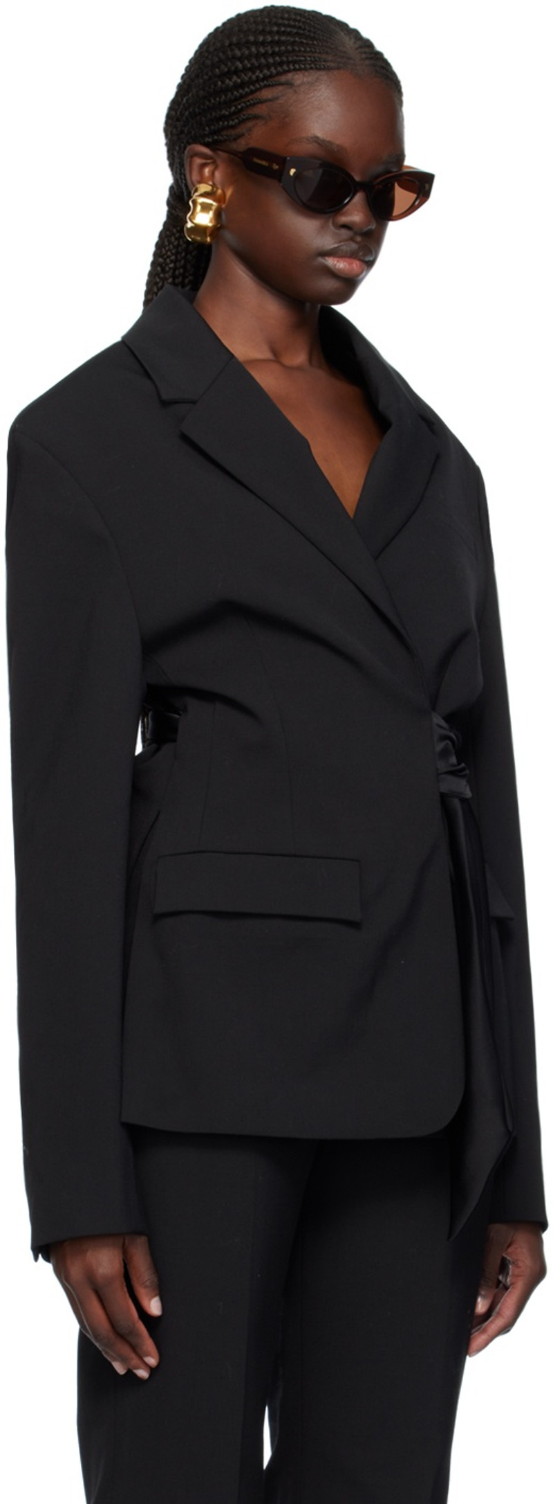 Nanushka Black Marline Blazer outlook