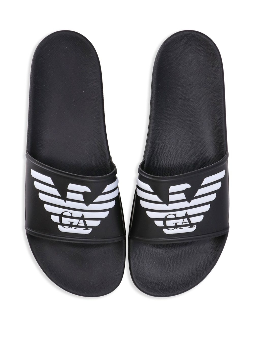 logo-embossed ridged-sole slides - 5