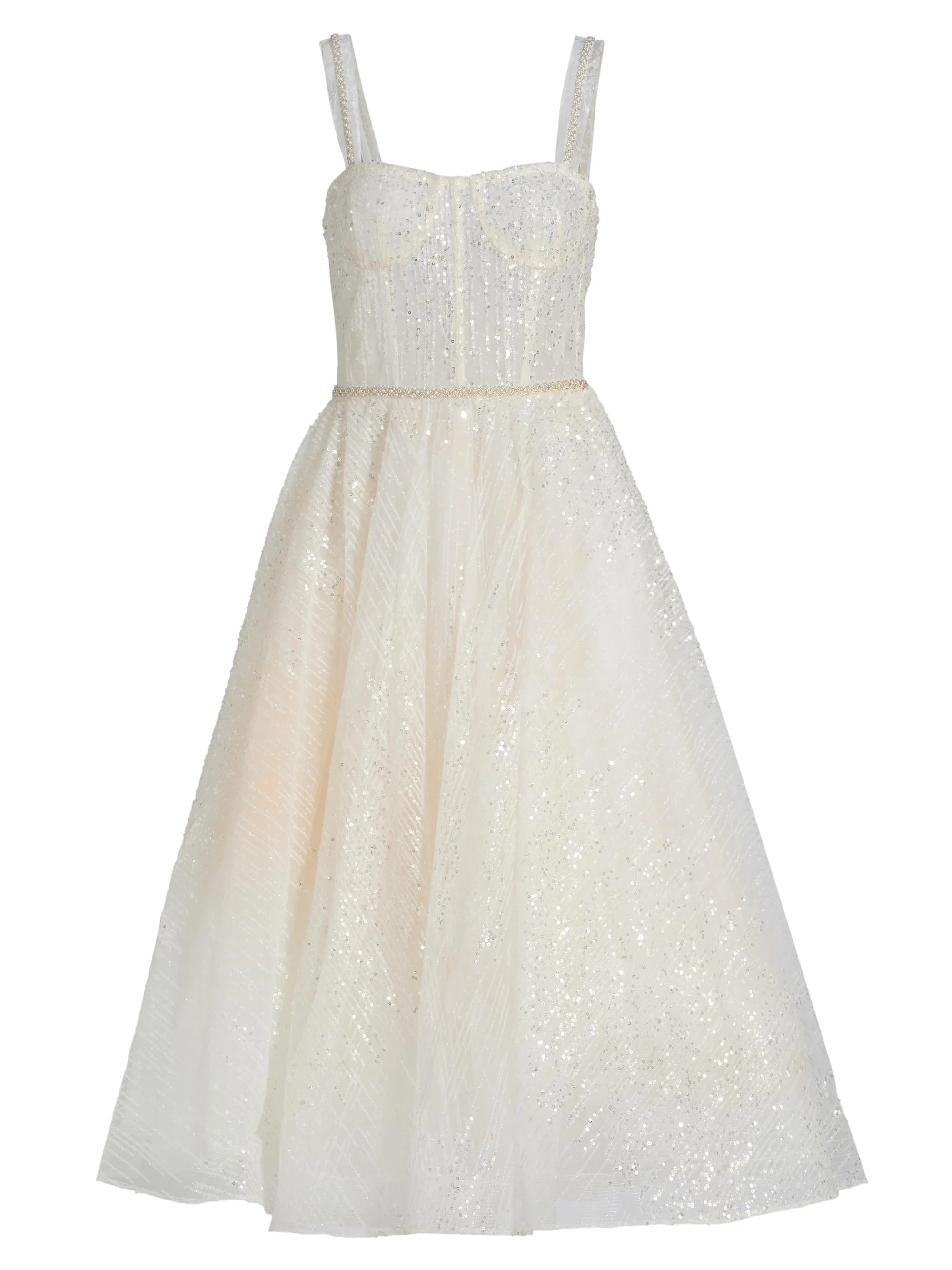 Women's Mademoiselle Bridal Midi-Dress - White - 1