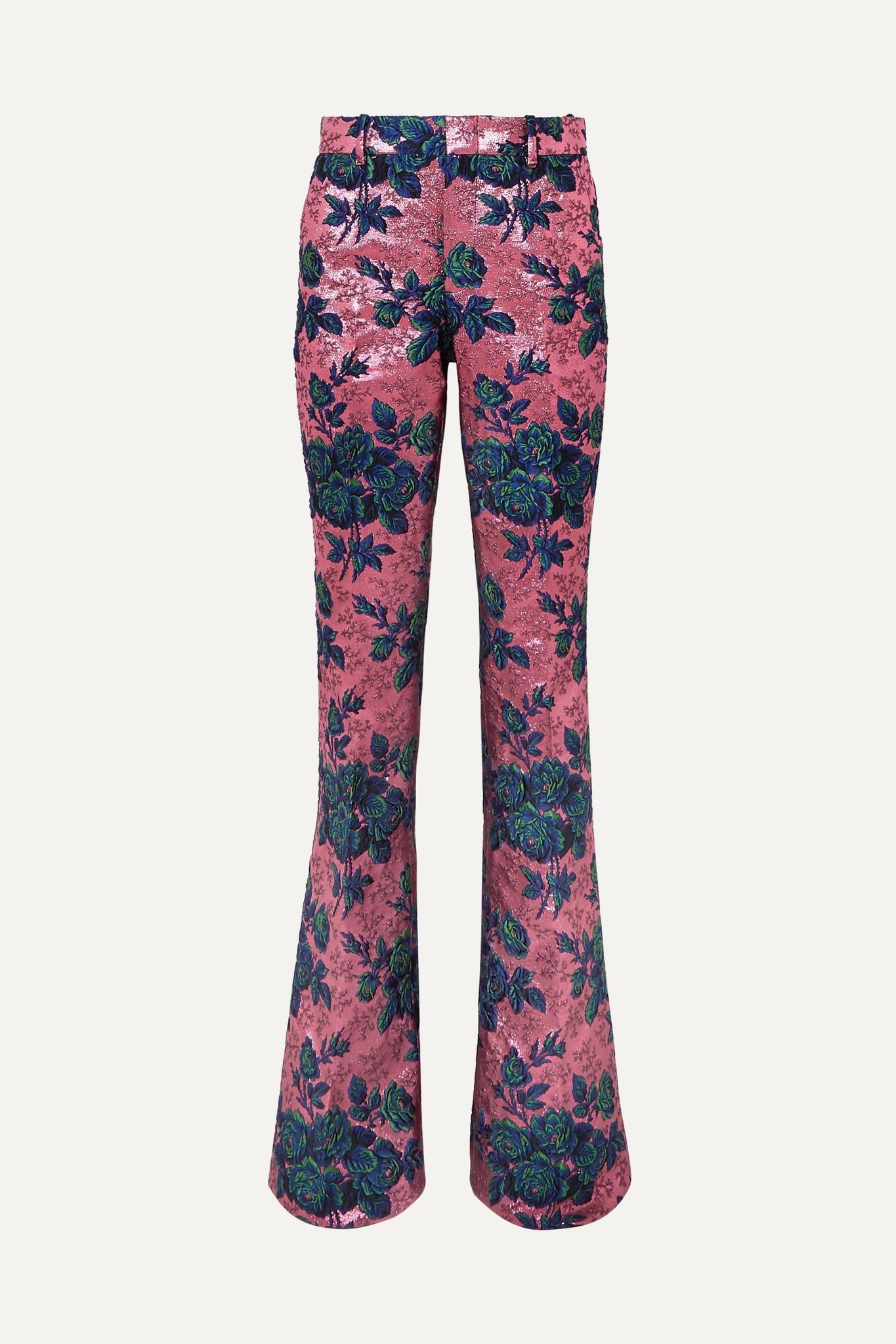 Floral brocade flared pants - 1