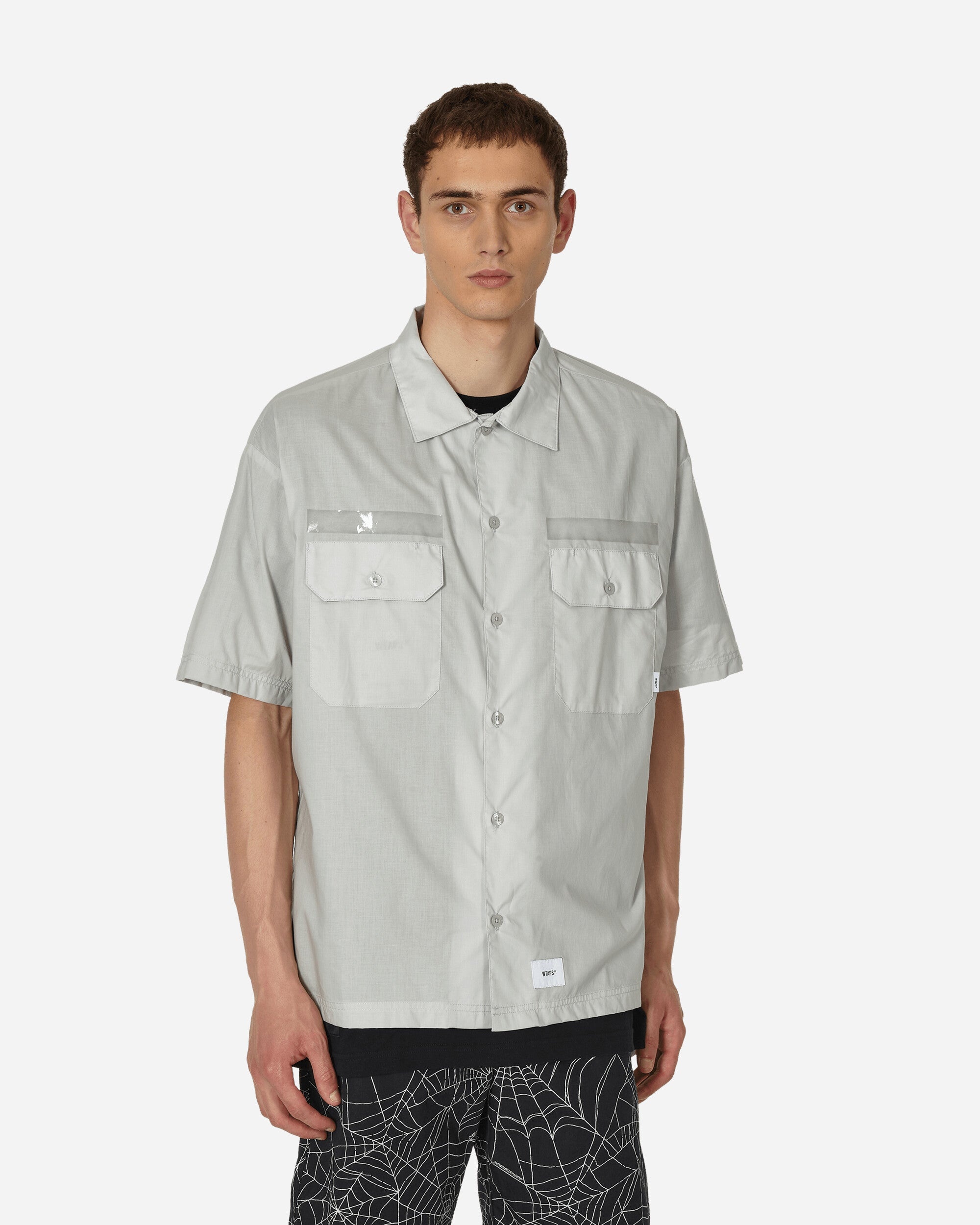 WTAPS Deck Shortsleeve Shirt Grey | slamjam | REVERSIBLE