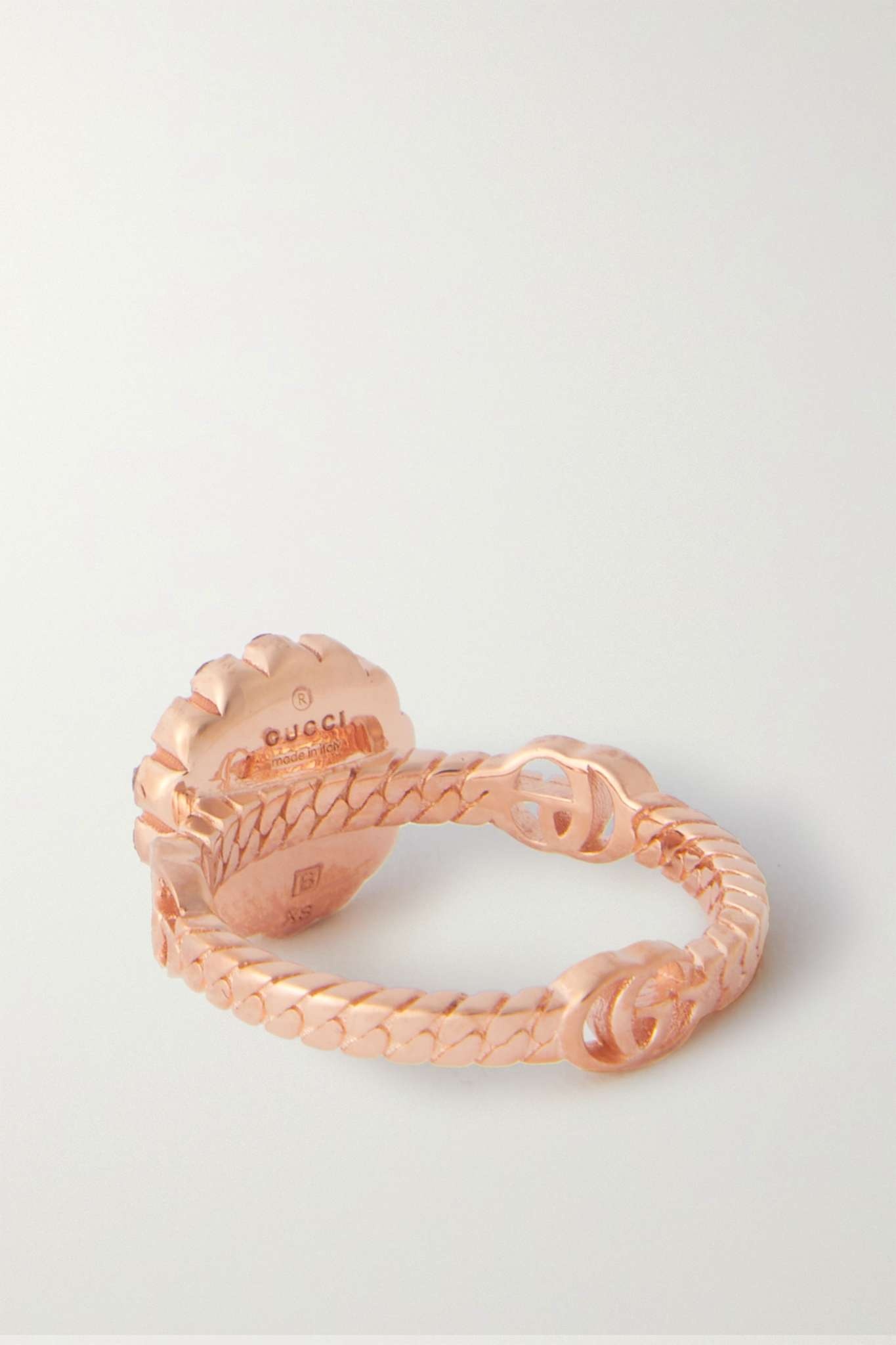 Rose gold-plated, crystal and faux pearl ring - 3