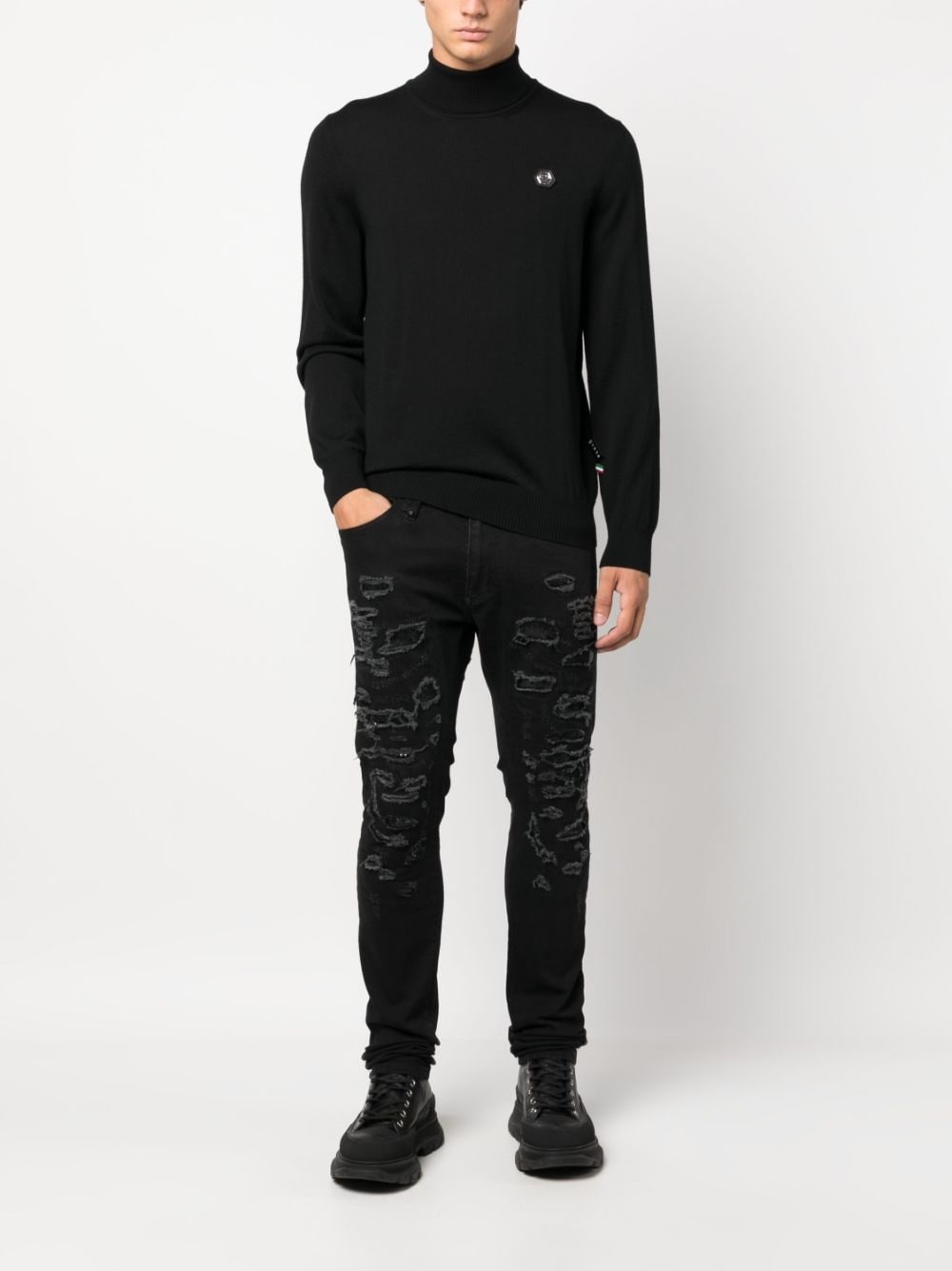 distressed slim-fit jeans - 2