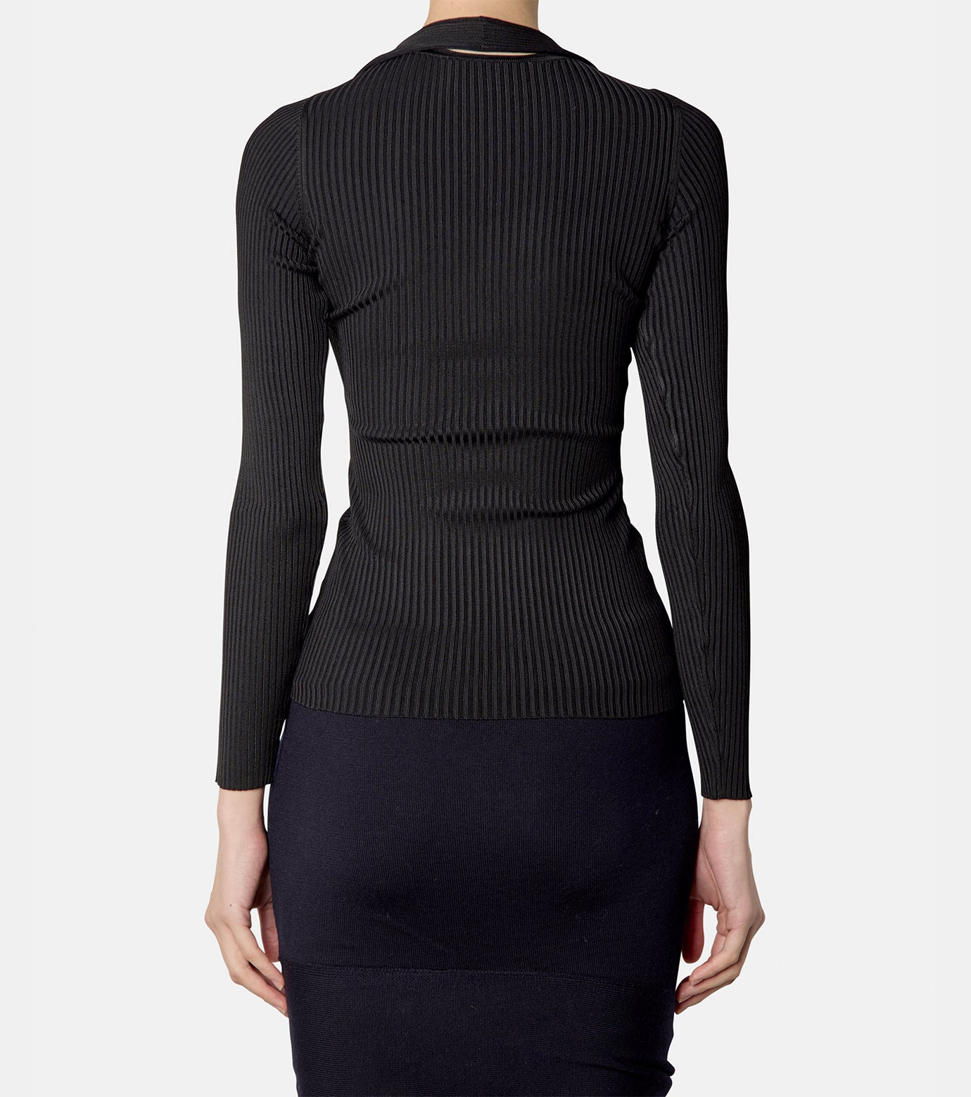 Long Sleeve Cut-Out Knit Top - 3