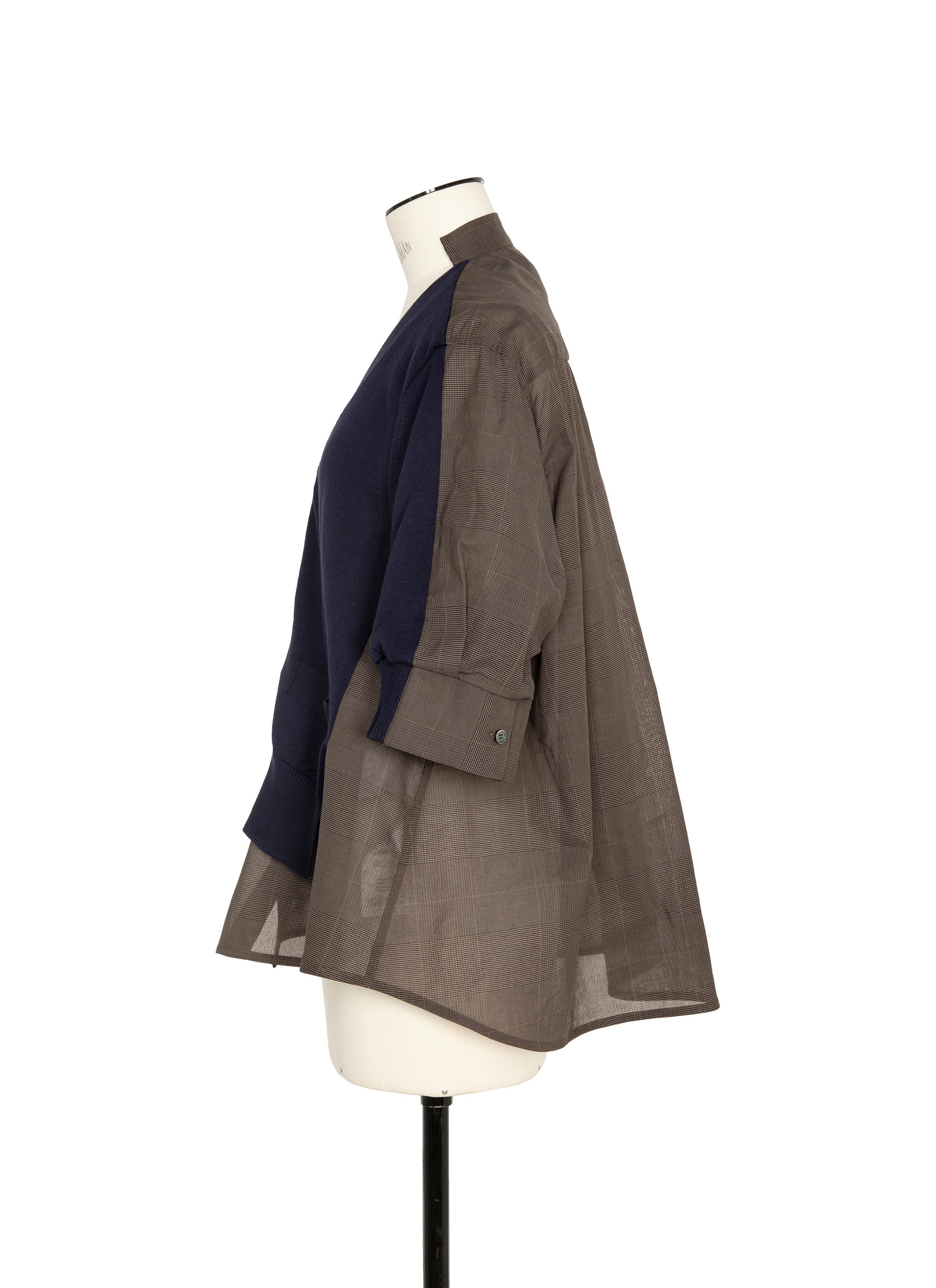 High Twist Voile x Knit Cardigan - 3