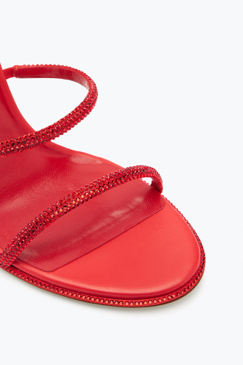 RENE CAOVILLA CLEO RED SANDAL WITH CRYSTAL 105 outlook