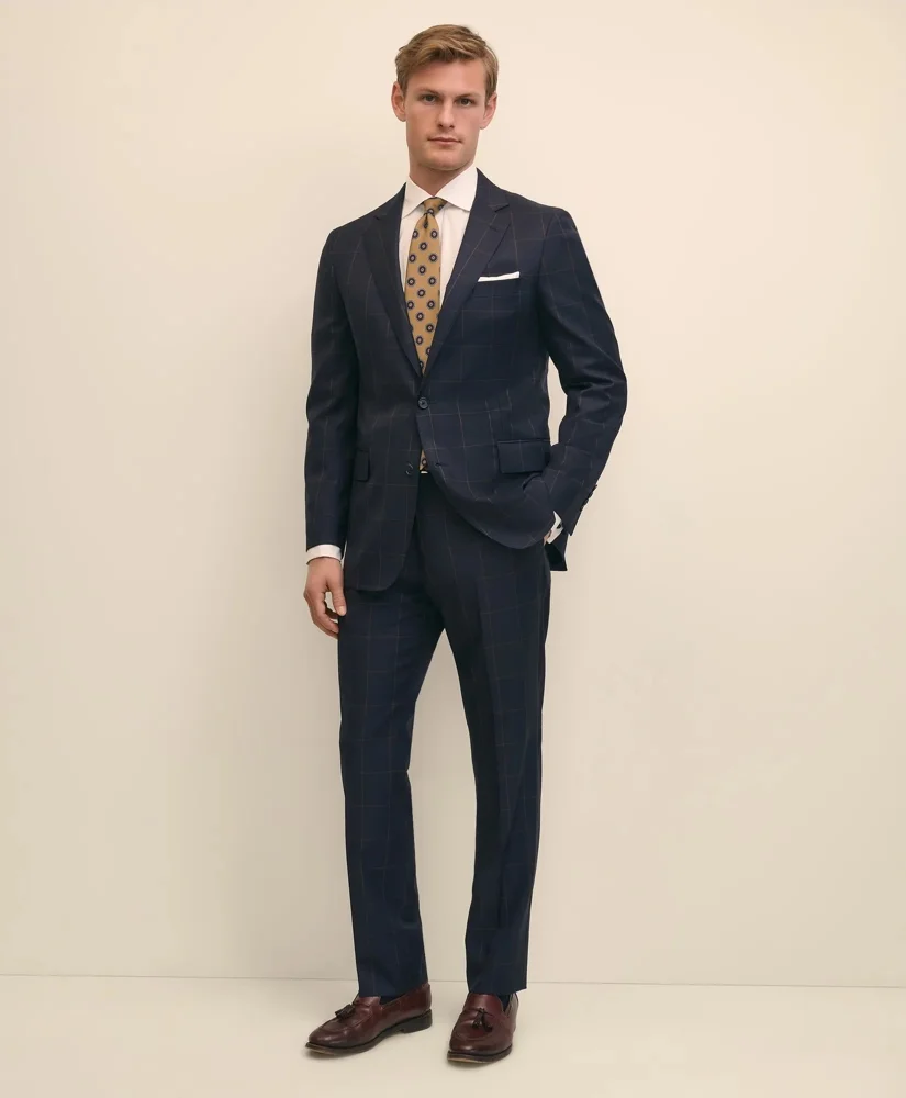 Classic Fit Wool Windowpane 1818 Suit - 1