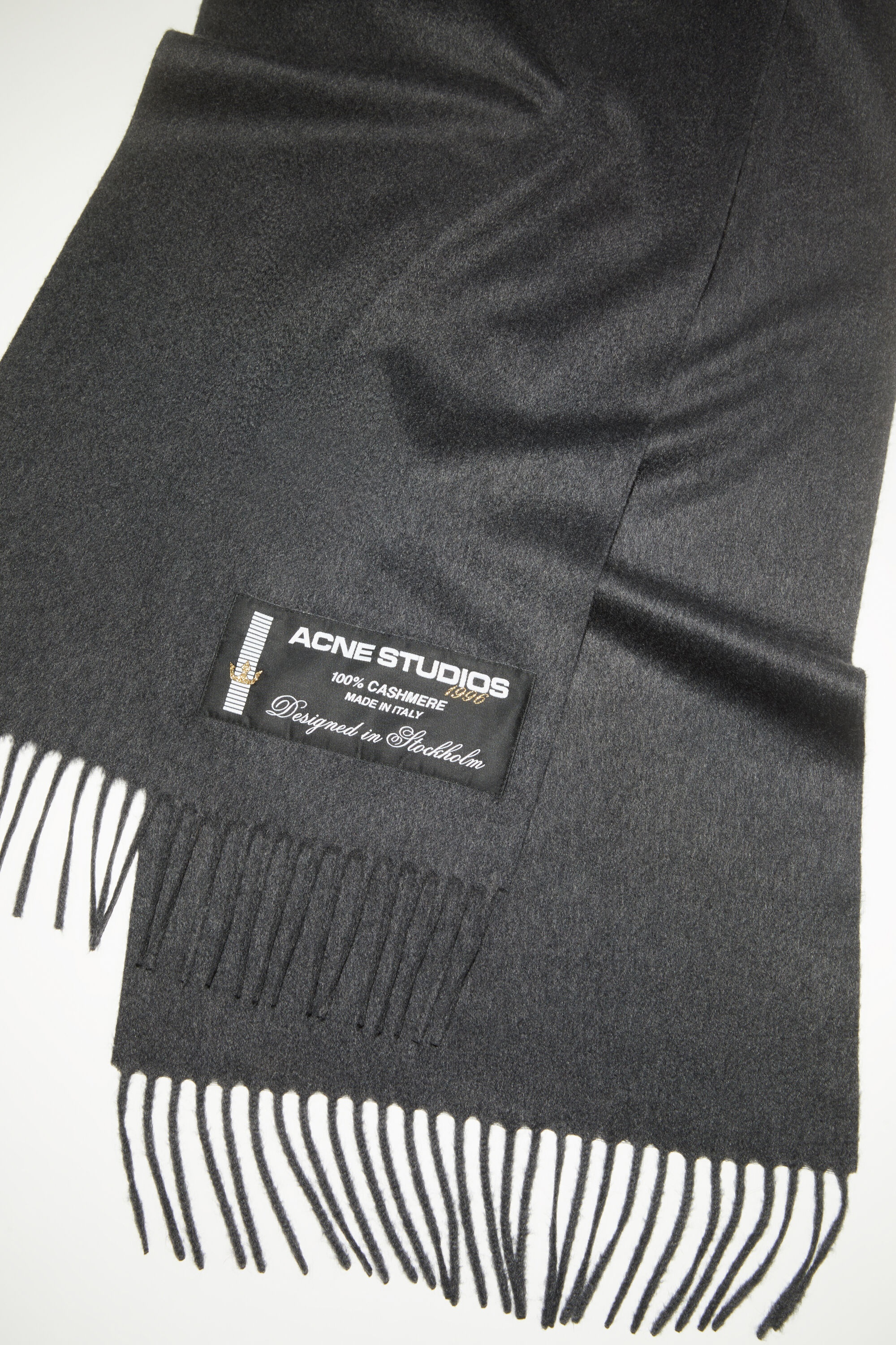 Cashmere fringe scarf - Anthracite grey - 4