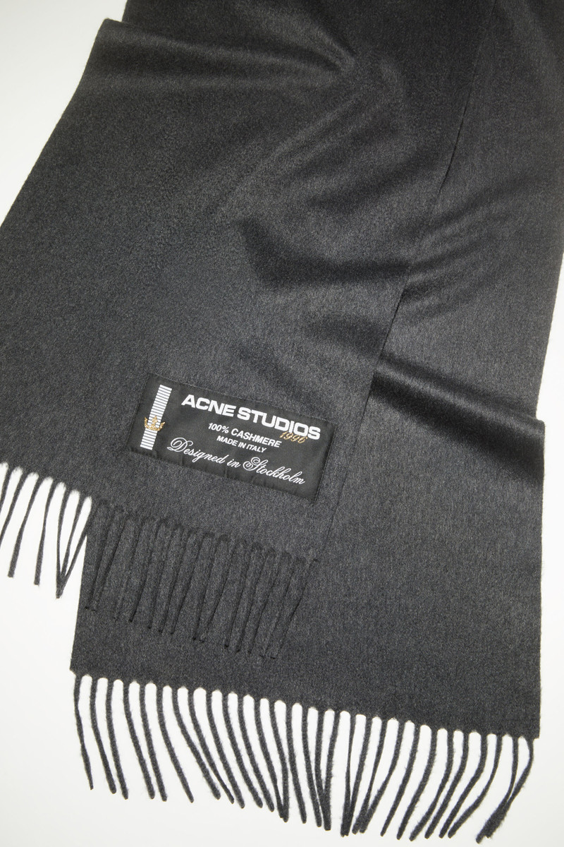Cashmere fringe scarf - Anthracite grey 4