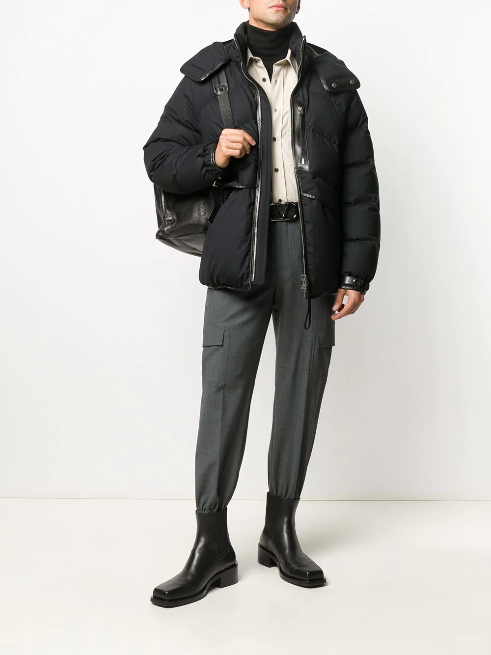 trimmed hooded puffer jacket - 2