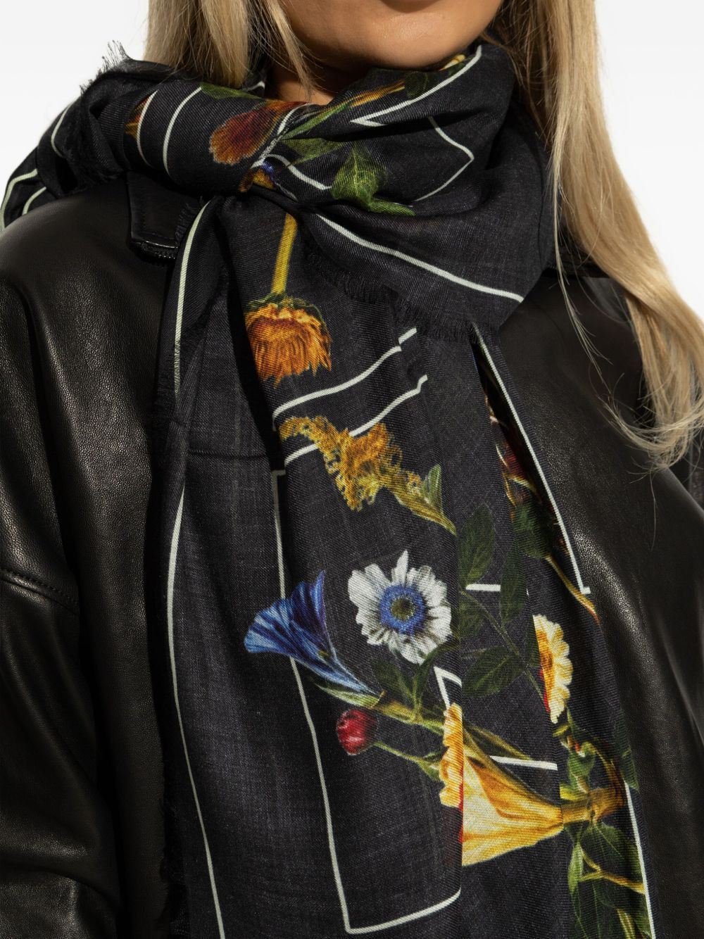 floral-print scarf - 4