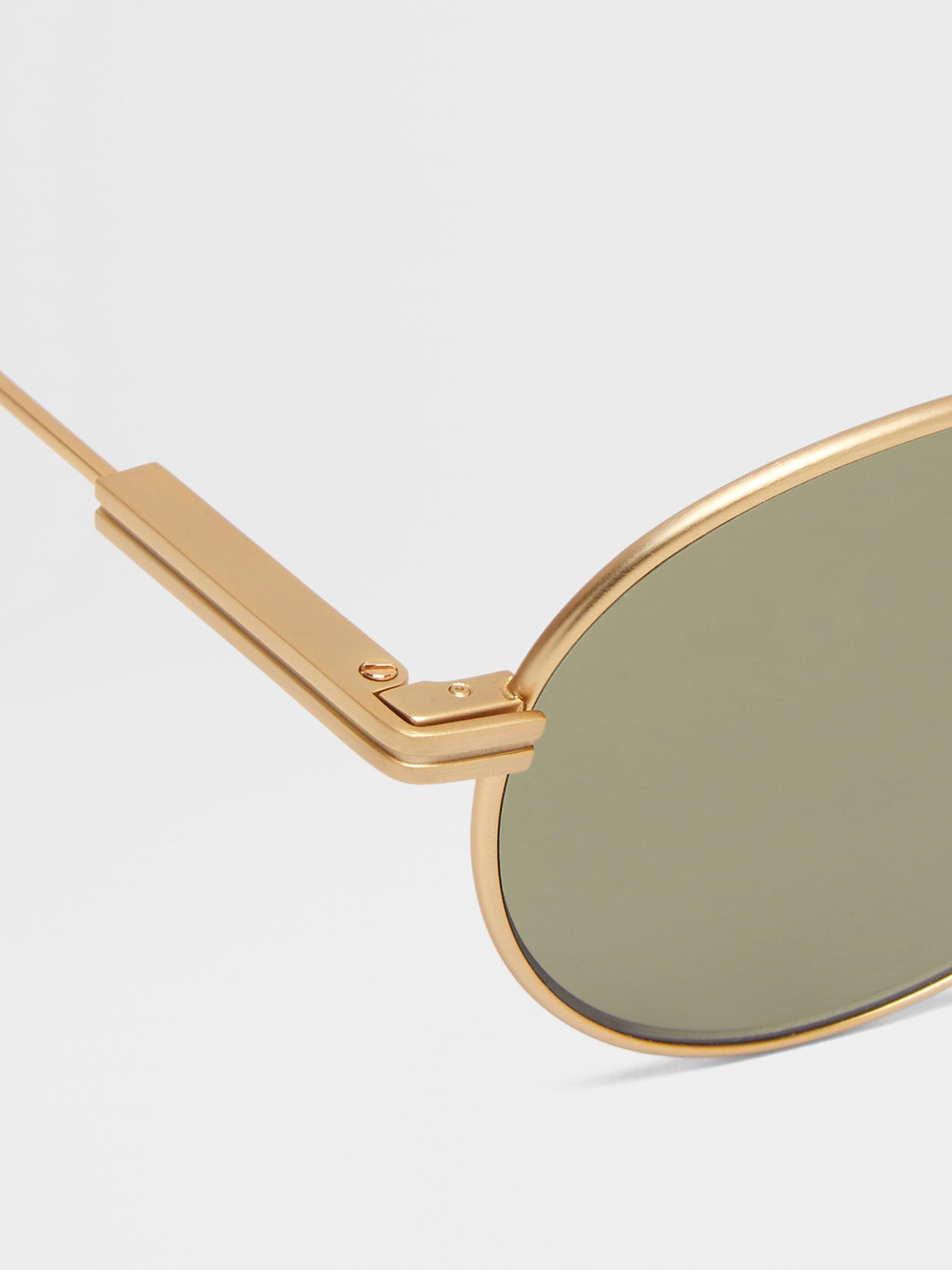 SATIN BRASS TITANIUM SUNGLASSES - 2