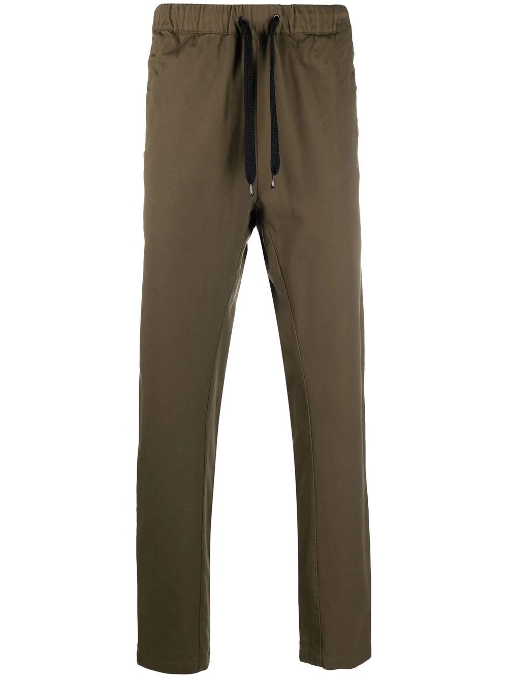 drawstring straight-line trousers - 1