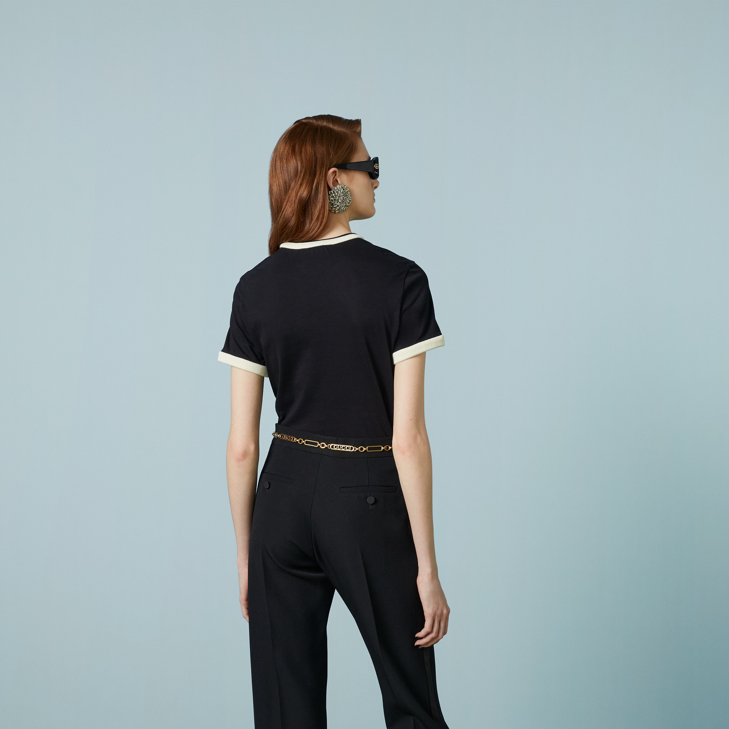 Cotton jersey T-shirt with embroidery - 8