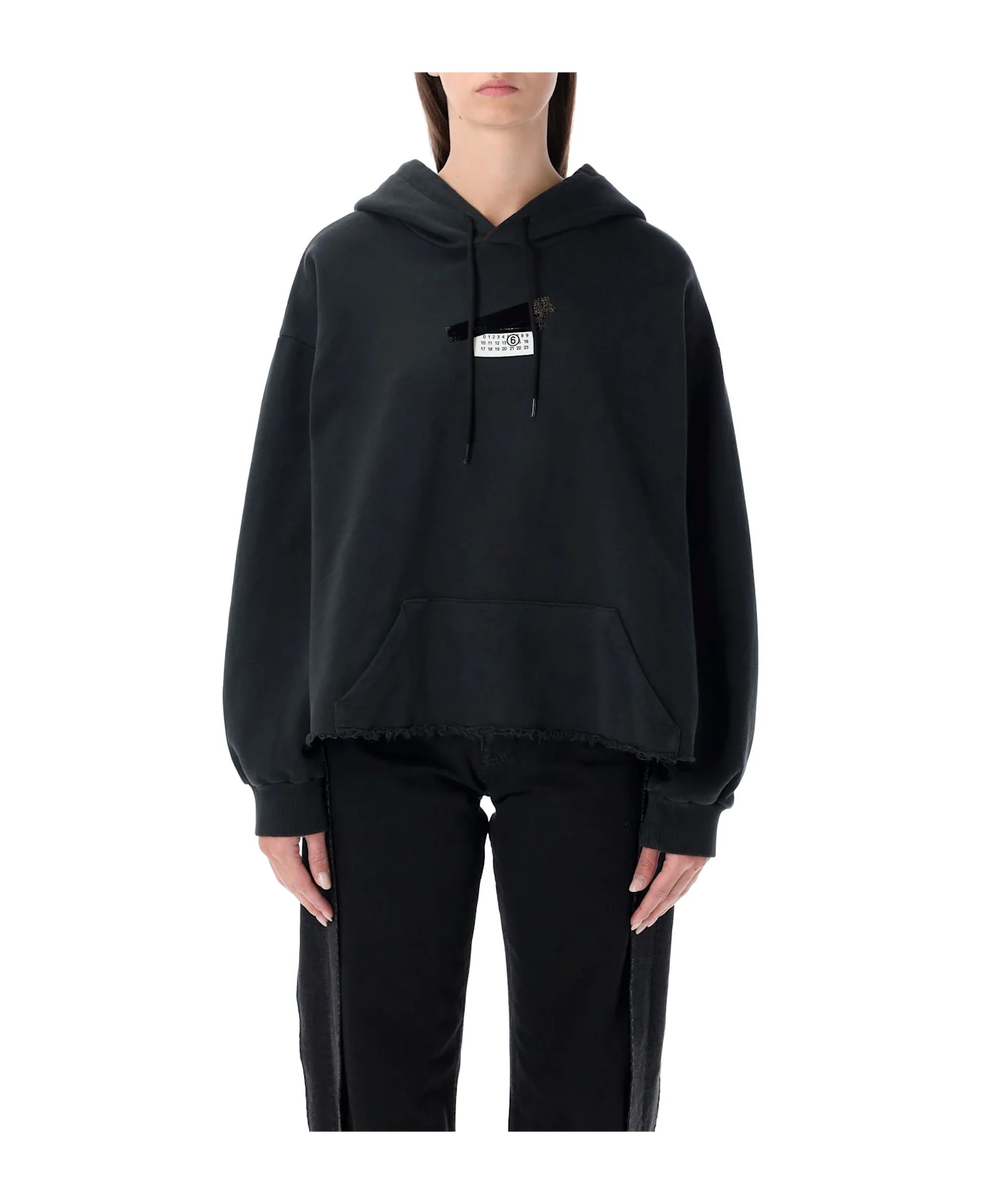 Mm6 Maison Margiela Black Logo Hoodie - 1