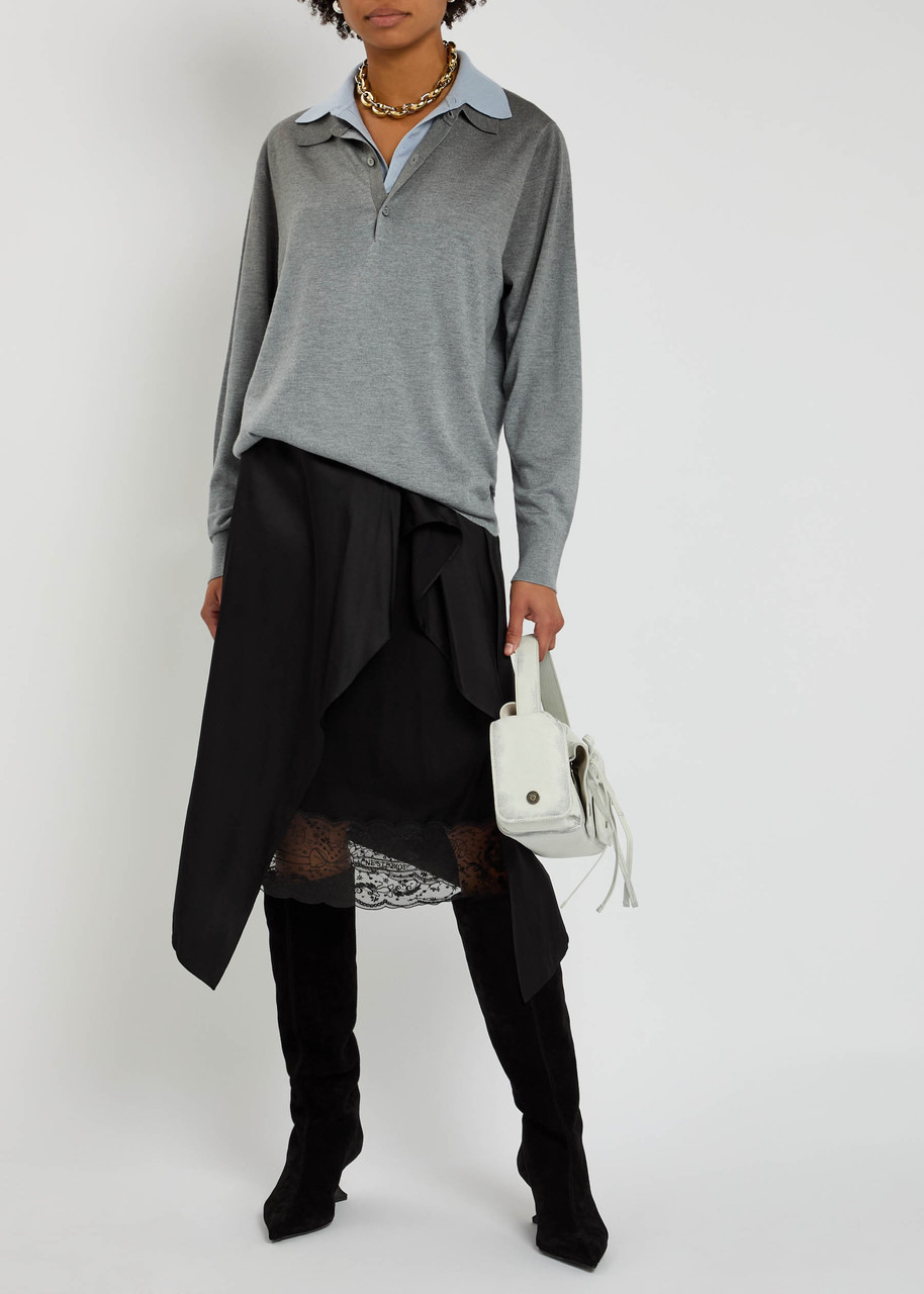 Acne Studios Layered-effect Silk-blend Jumper - 4