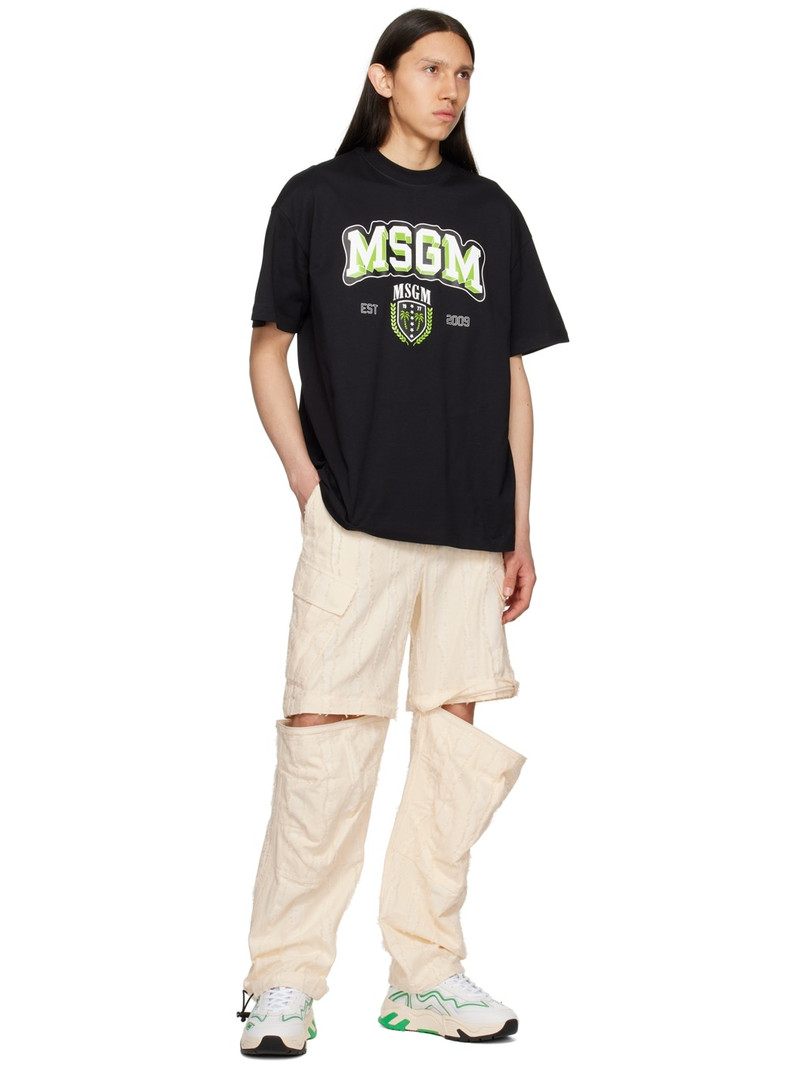 MSGM Off-White Striped Cargo Pants outlook