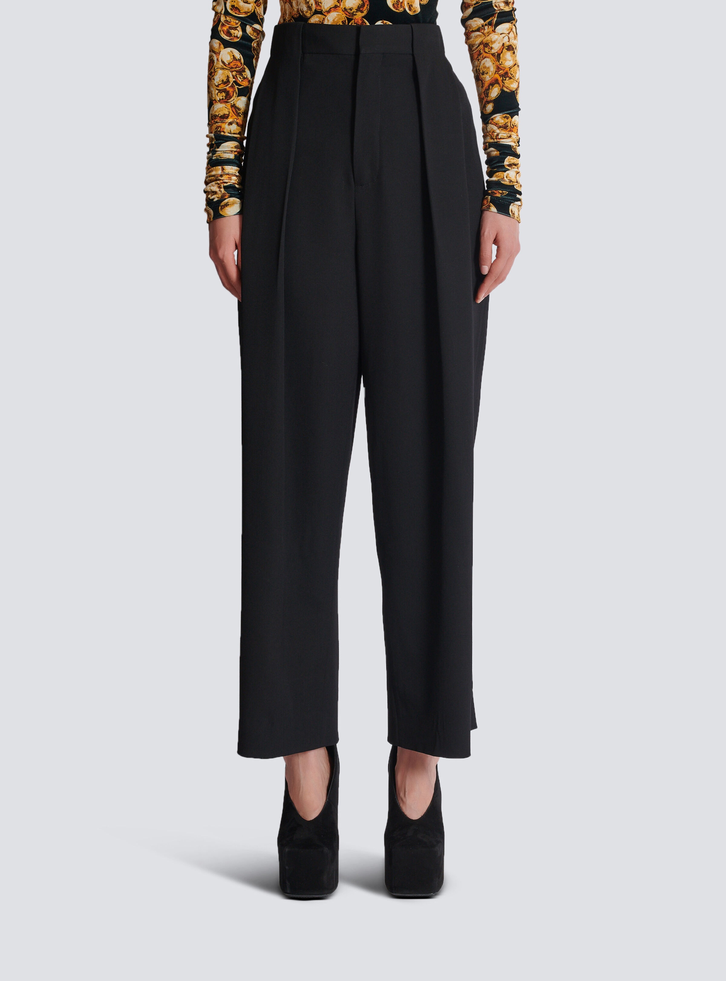 Pleated grain de poudre trousers - 5