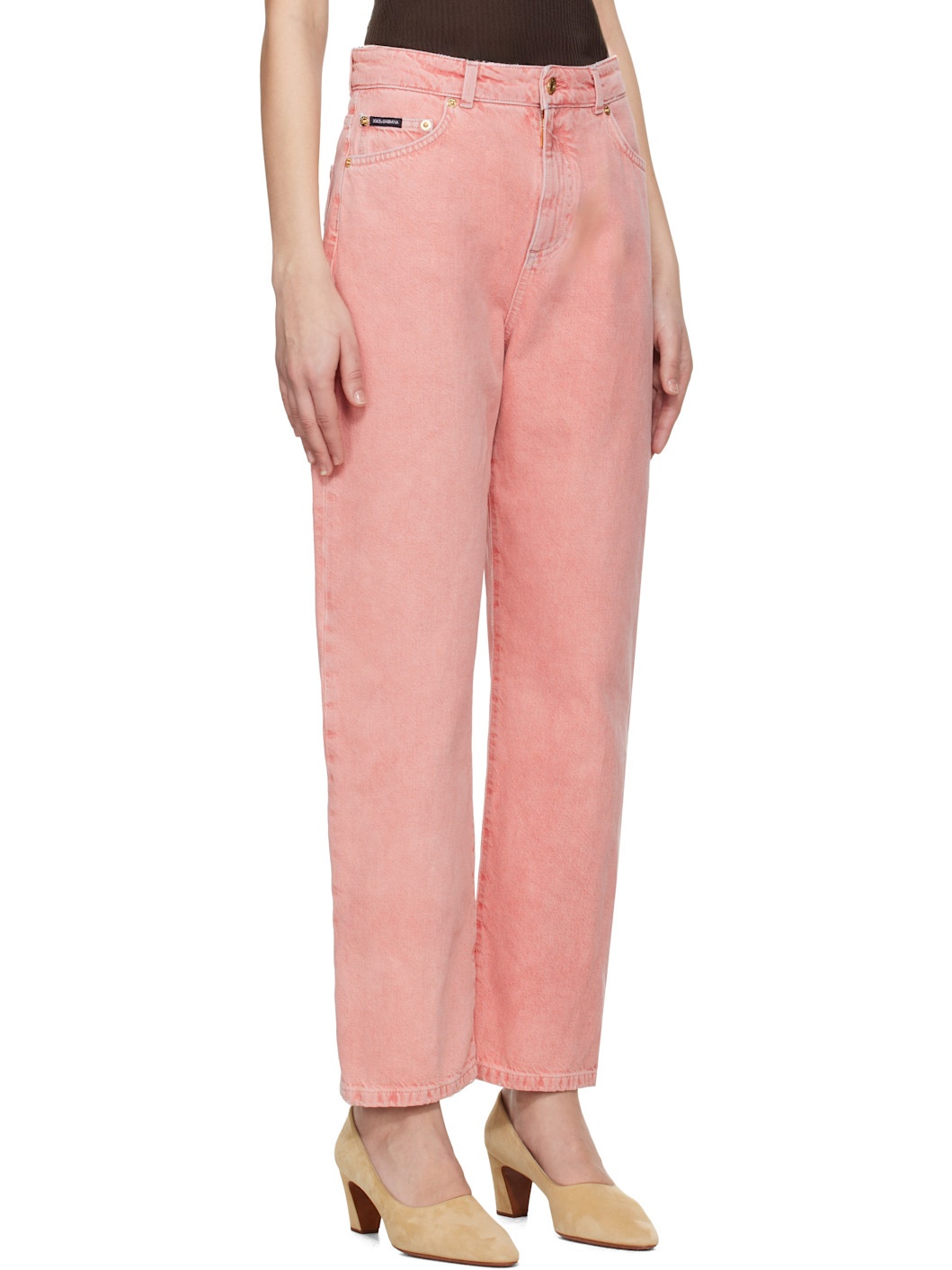 Pink Five Pockets Regular Waist Jeans - 2